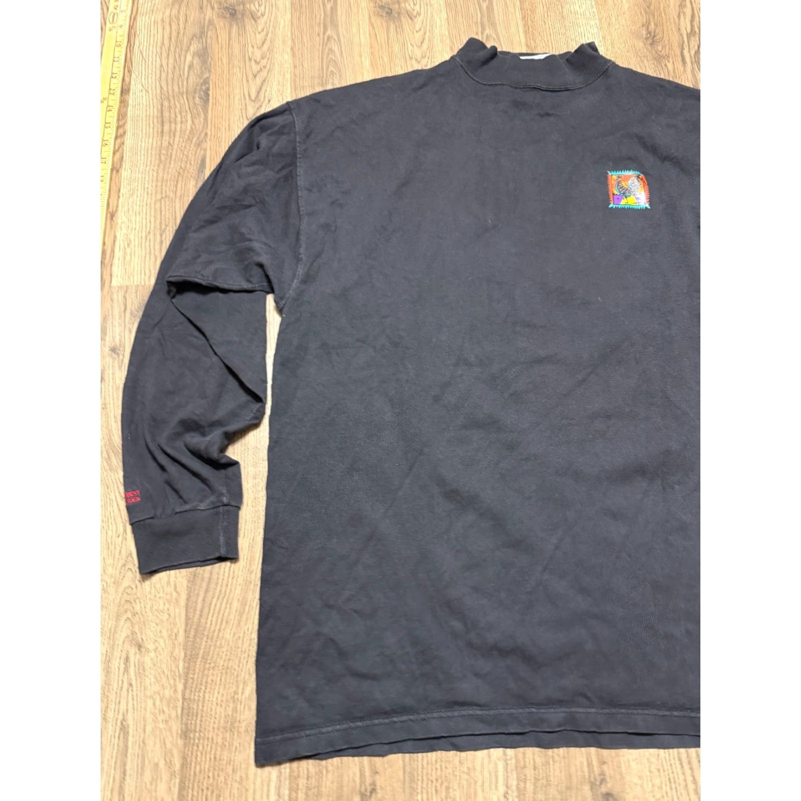 Vintage Santee Hvvwt Shirt Men XL Black Long Sleeve Rooster Mock Neck Shirt Size US XL / EU 56 / 4 - 3 Thumbnail