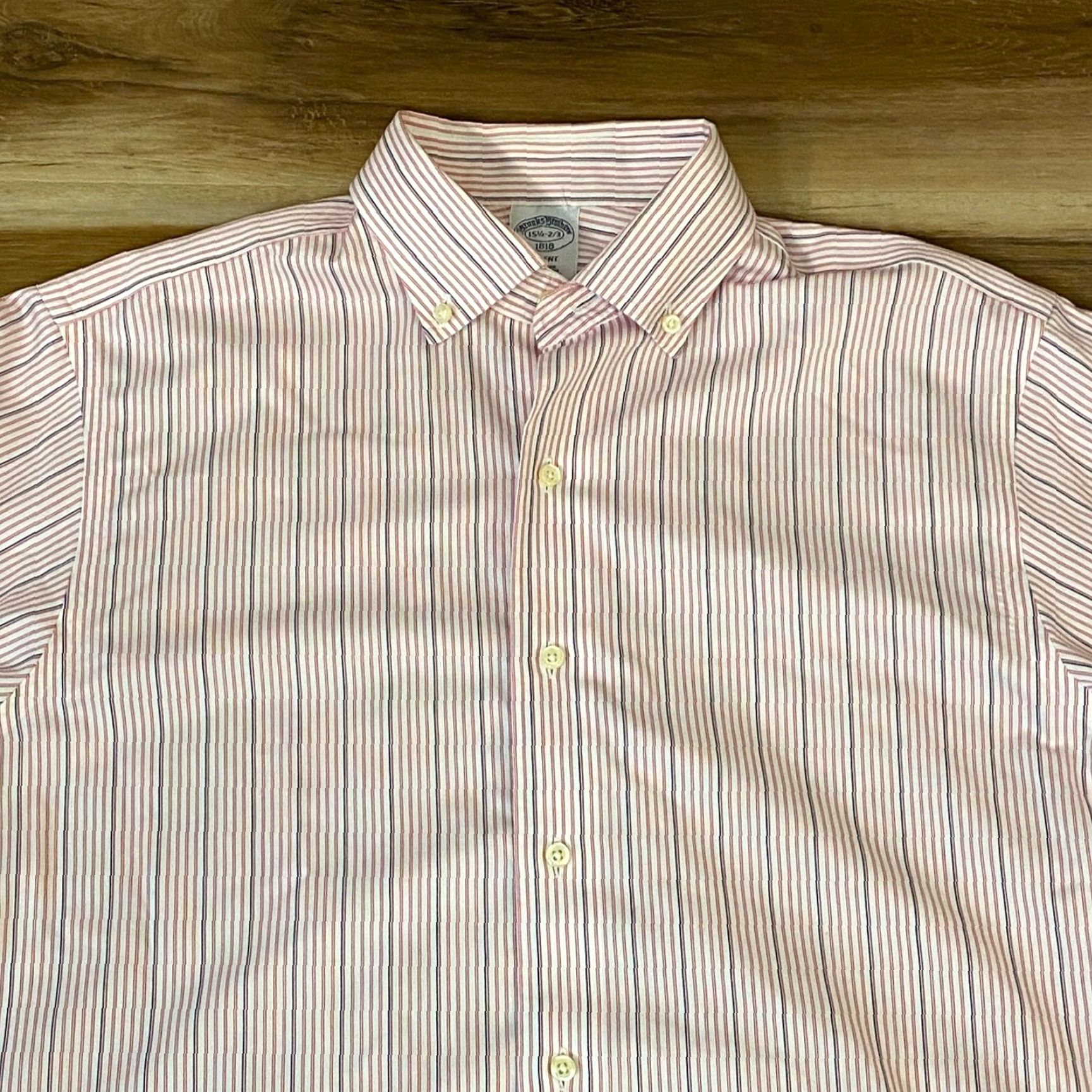 Brooks Brothers Brooks Brothers Shirt 15.5 Regent Fit Red Gray Striped Button Down Non Iron Dress Shirt Mens Regular 100% Cotton Long Sleeve Size US L / EU 52-54 / 3 - 2 Thumbnail