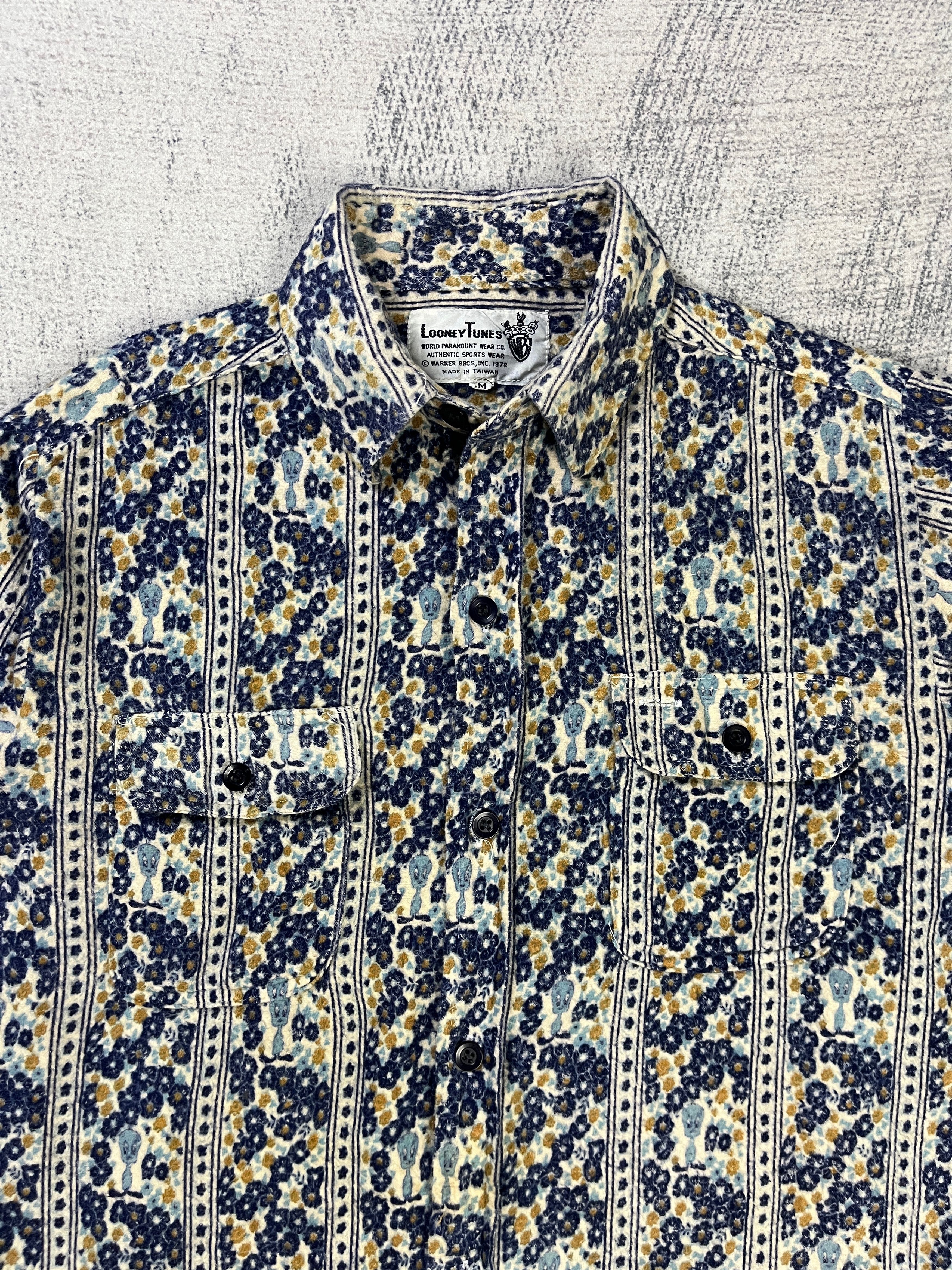 Vintage Vintage 70s Looney Tunes Tweety All Over Print Shirt Size M / US 6-8 / IT 42-44 - 3 Thumbnail