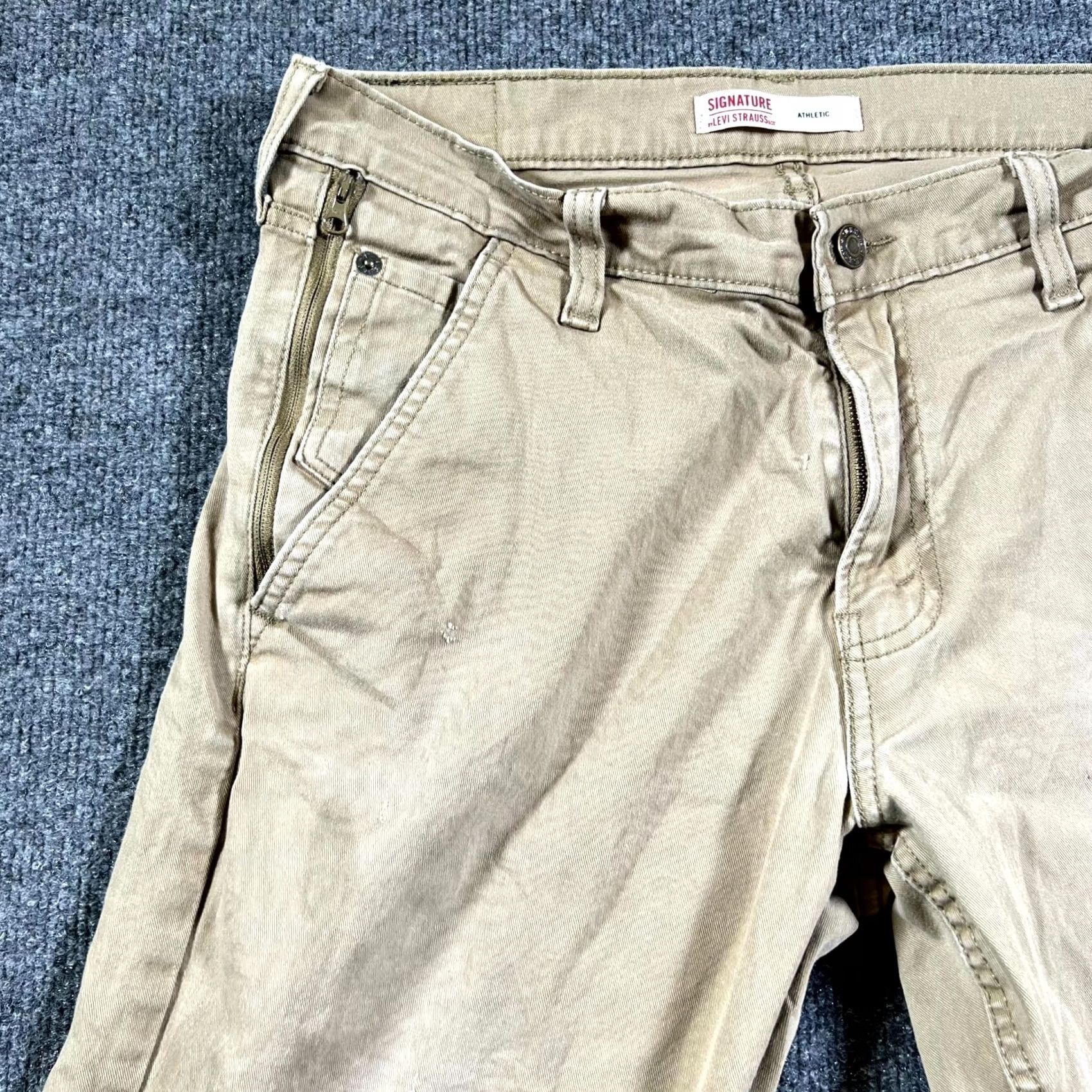 Levi's Levi's Signature Athletic Hybrid Chino Pants Mens 32x34 Beige Size US 32 / EU 48 - 4 Thumbnail