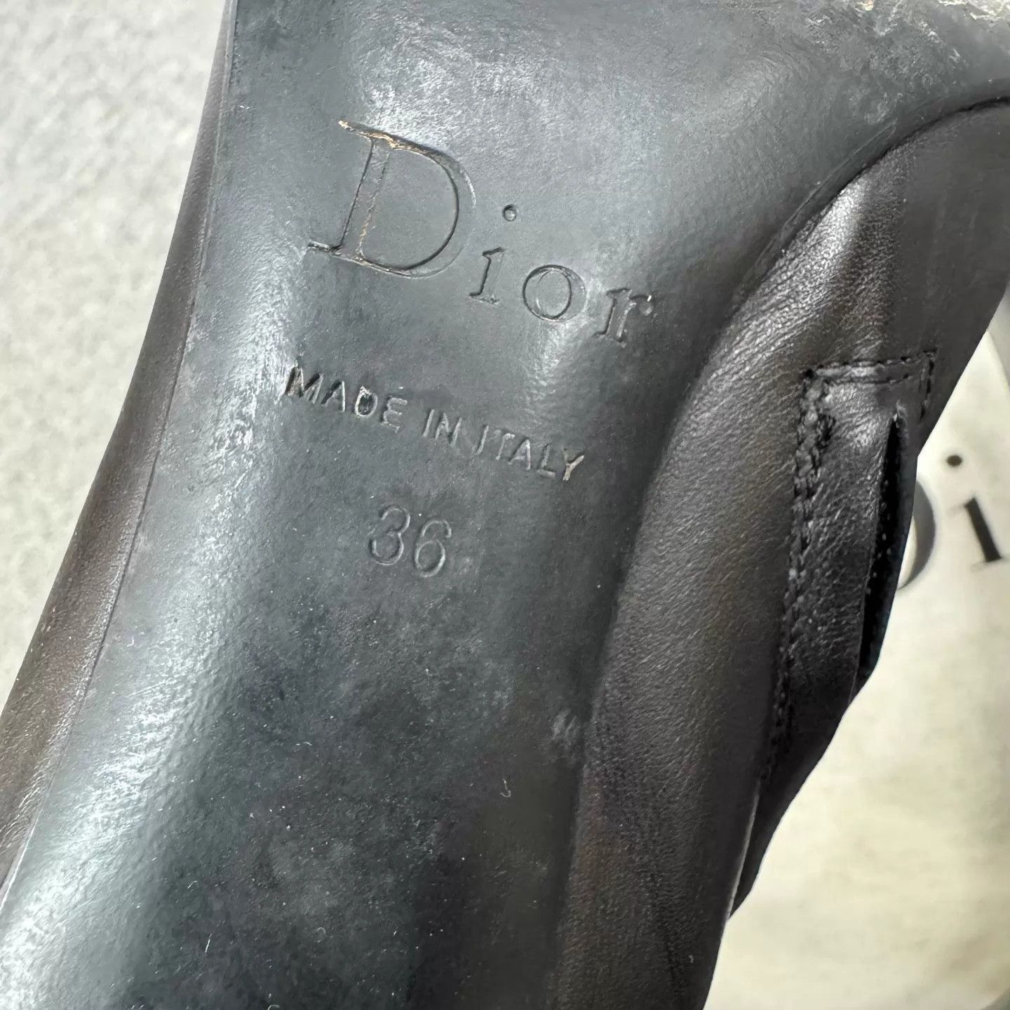 Dior Dior embossed logo black leather pointed stiletto boot Size US 5.5 / IT 35.5 - 6 Thumbnail