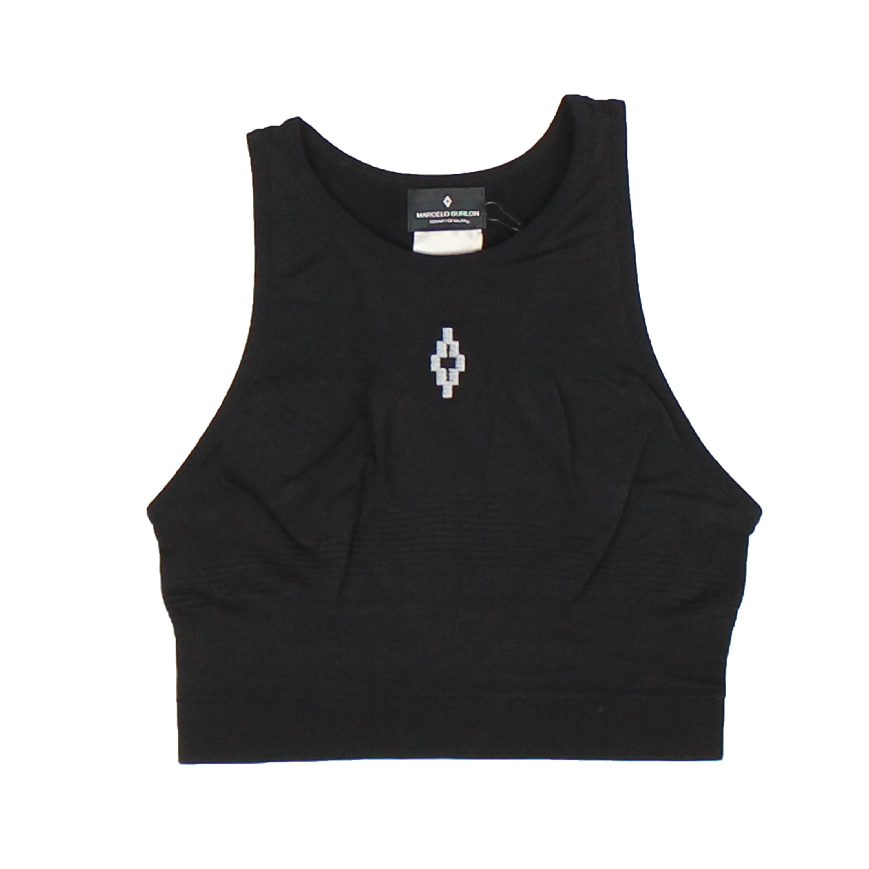 image of Marcelo Burlon Black County Seamless Crop Tank Size S, Women's