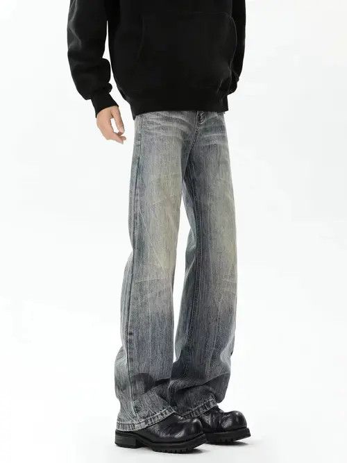 Japanese Brand × Jean Pants American retro washed distressed loose straight jeans Size US 32 / EU 48 - 3 Thumbnail
