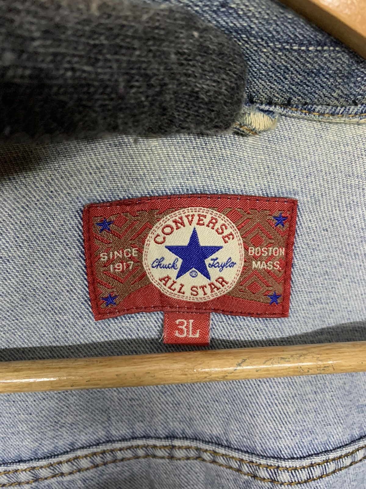 Converse × Vintage Vintage 90's Distressed Converse Jeans Jacket Size US XL / EU 56 / 4 - 11 Thumbnail