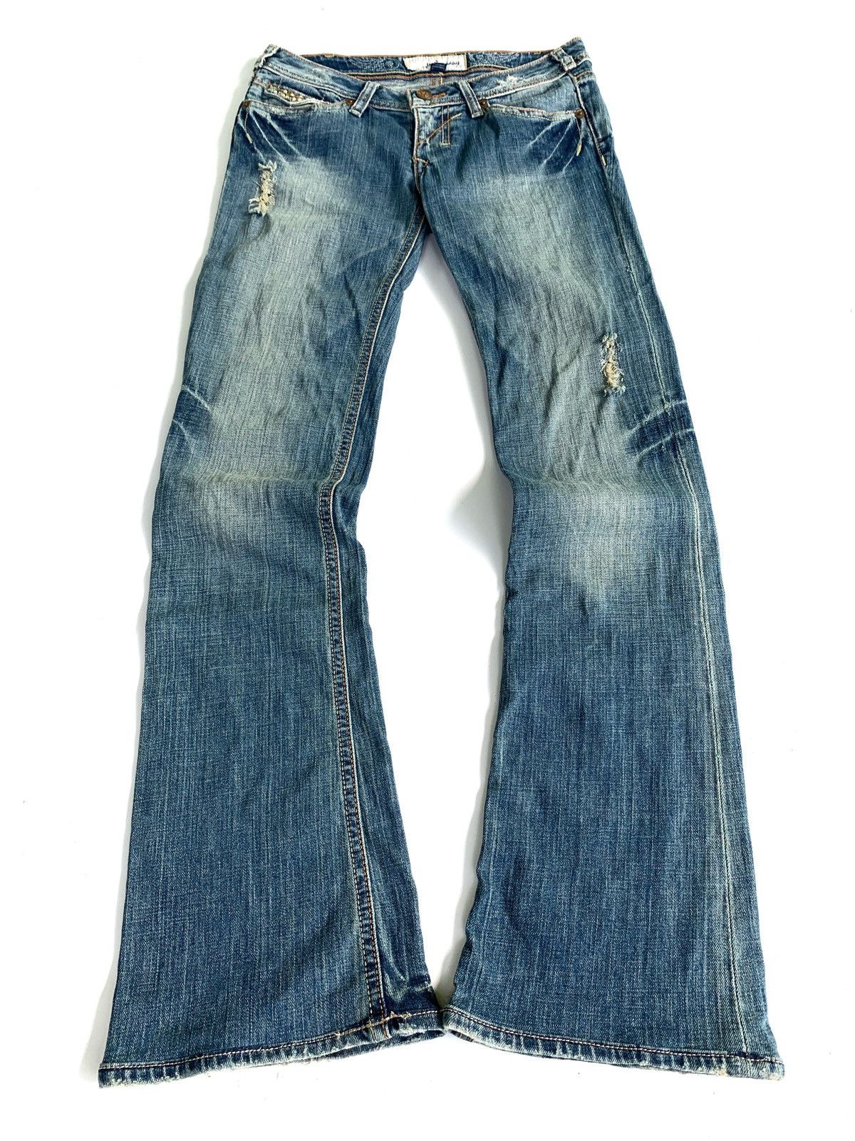 If Six Was Nine × Japanese Brand × Le Grande Bleu (L.G.B.) 2000s Japanese Brand J&C Company Studded Flared Jeans Size US 27 - 1 Thumbnail