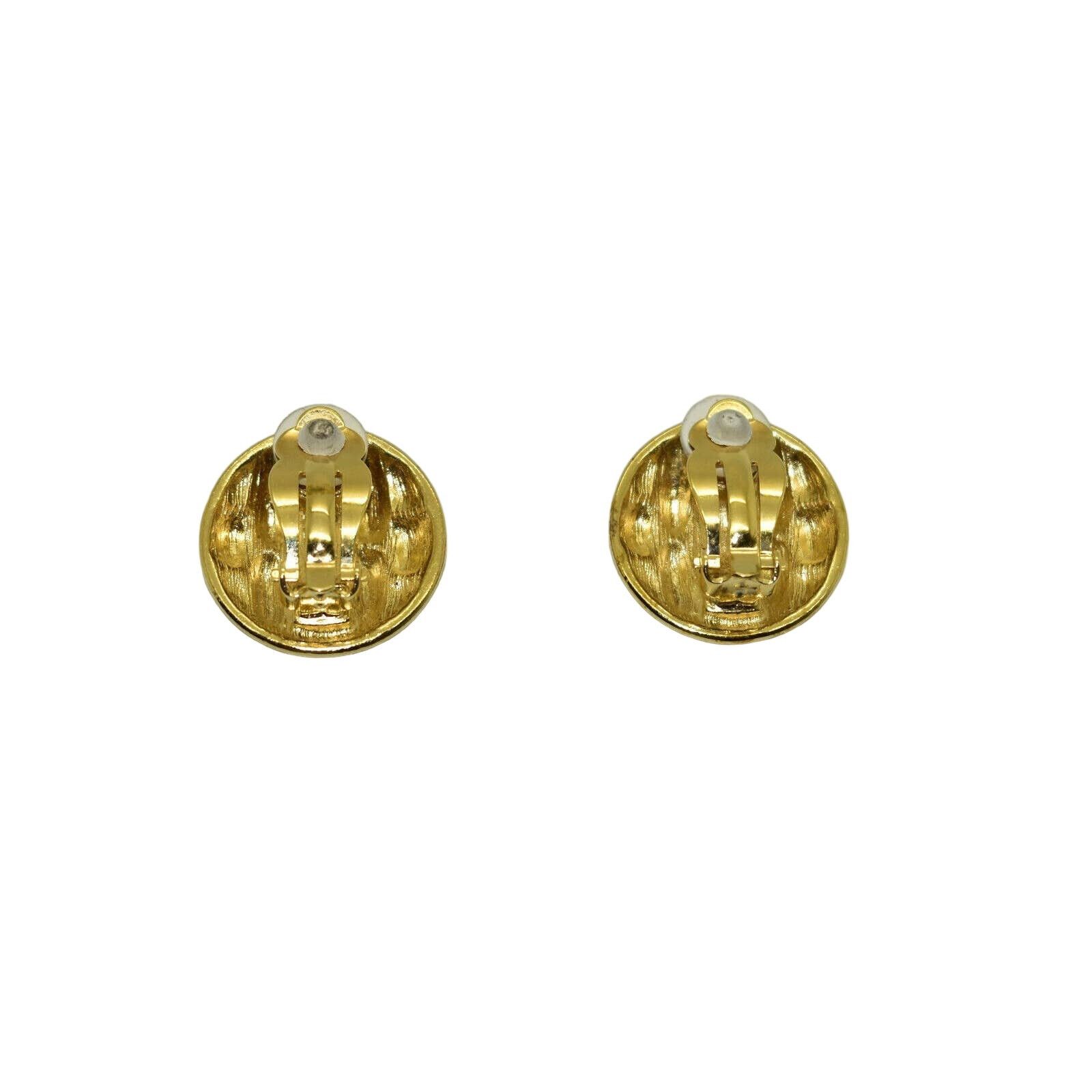 Givenchy A8 Auth GIVENCHY Vintage Goldtone Logo Round Clipon Earrings Size ONE SIZE - 3 Thumbnail