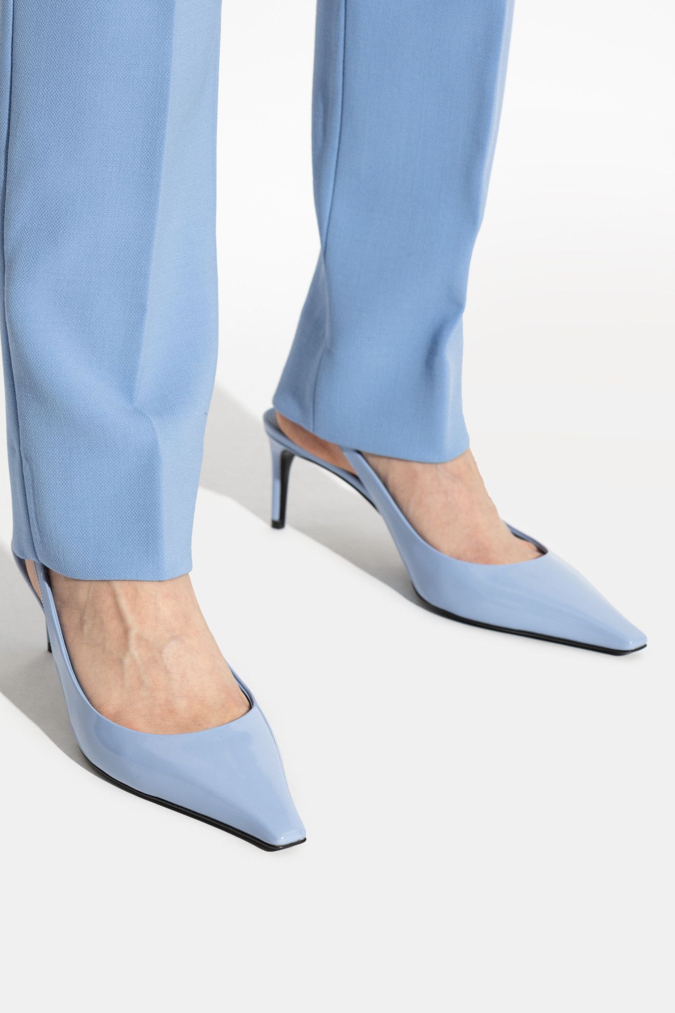 Dolce & Gabbana o1s22i1n0225 Glossy Leather Pumps in Light Blue Size US 10 / IT 40 - 2 Thumbnail