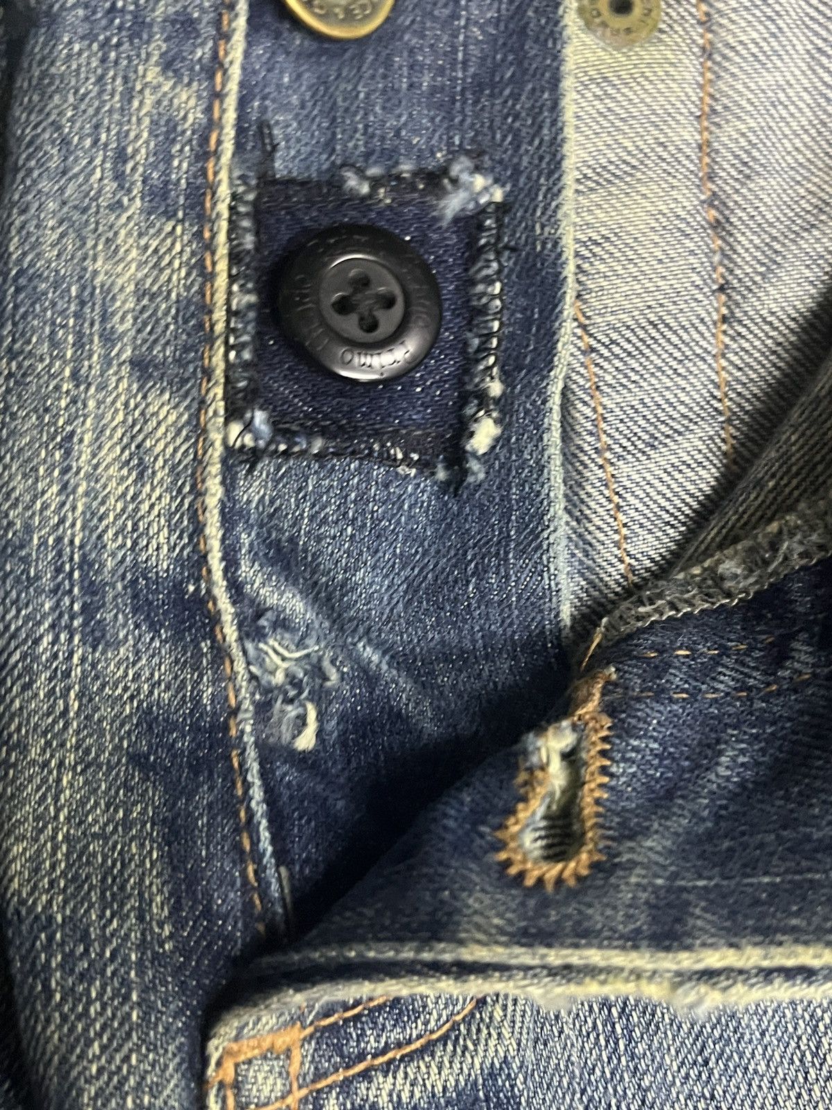 Dolce & Gabbana Vintage D&G Destroyed Mud Wash Patchwork Boro Jeans Size US 36 / EU 52 - 20 Thumbnail