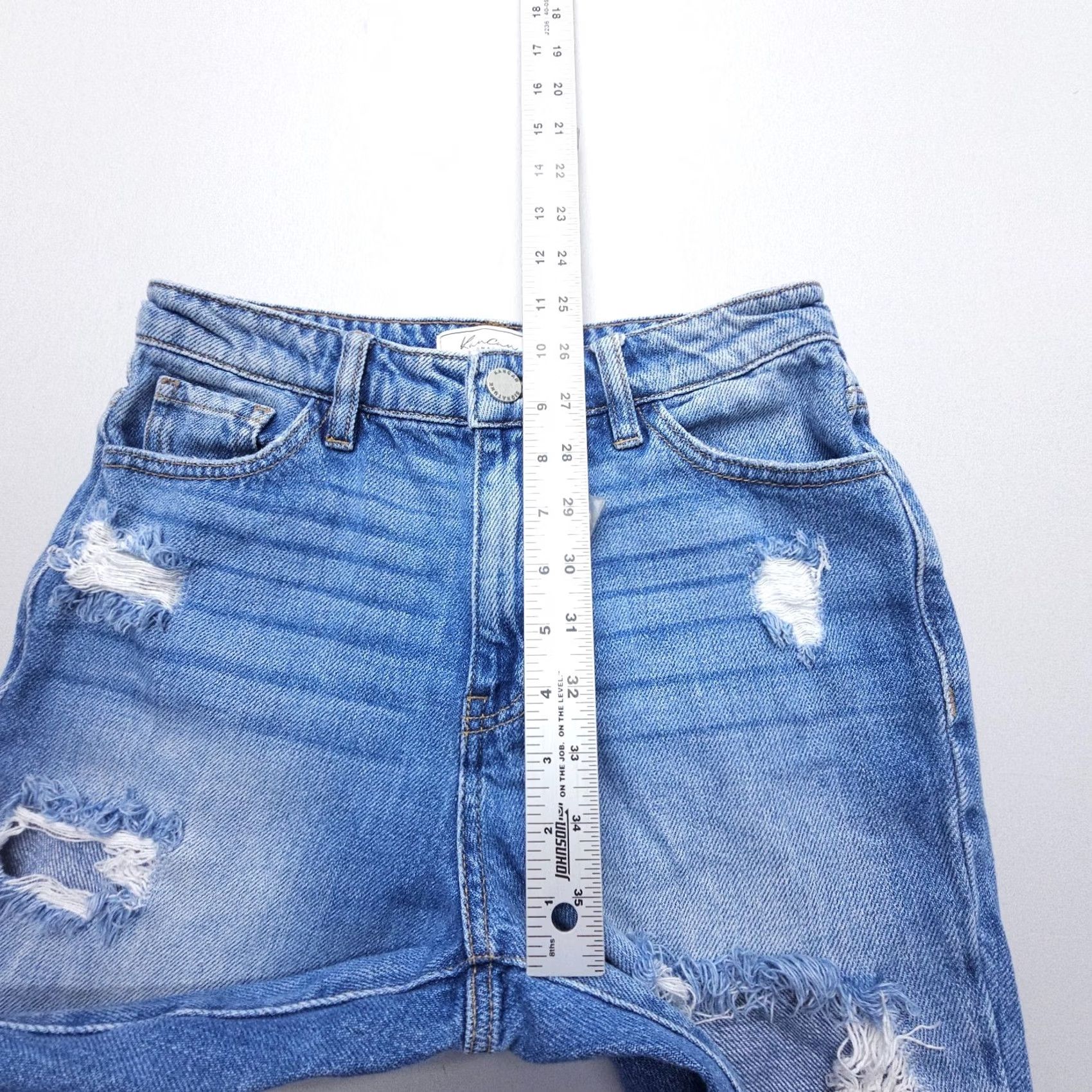 Vintage KanCan Jeans Ultra High Rise Straight 24 x 28 Blue 100% Cotton Womens Size 42" / US 20 - 6 Thumbnail