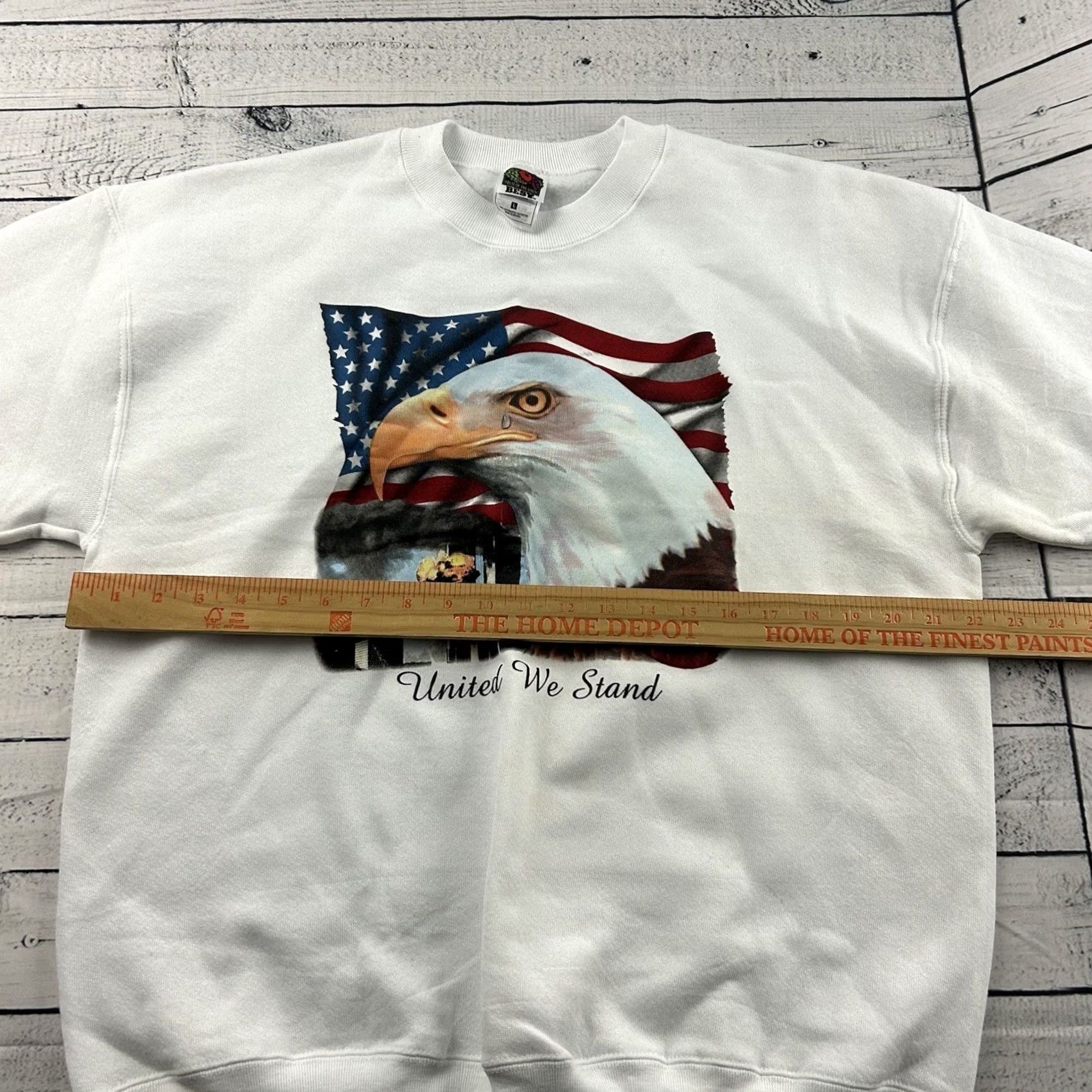 Fruit Of The Loom VINTAGE Fruit Of The Loom Sweatshirt Men L White 9/11 Eagle Pullover Crewneck Fatig? Size US L / EU 52-54 / 3 - 5 Thumbnail