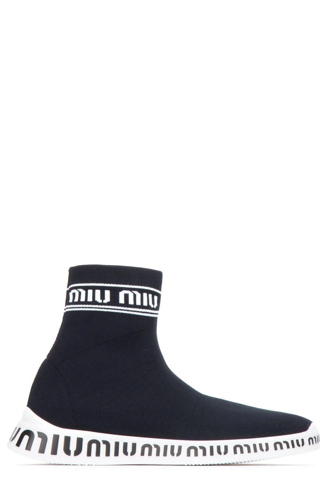 Miu Miu o1la1rc1a0724 Sock Boots in Black Size US 7 / IT 37 - 1 Thumbnail