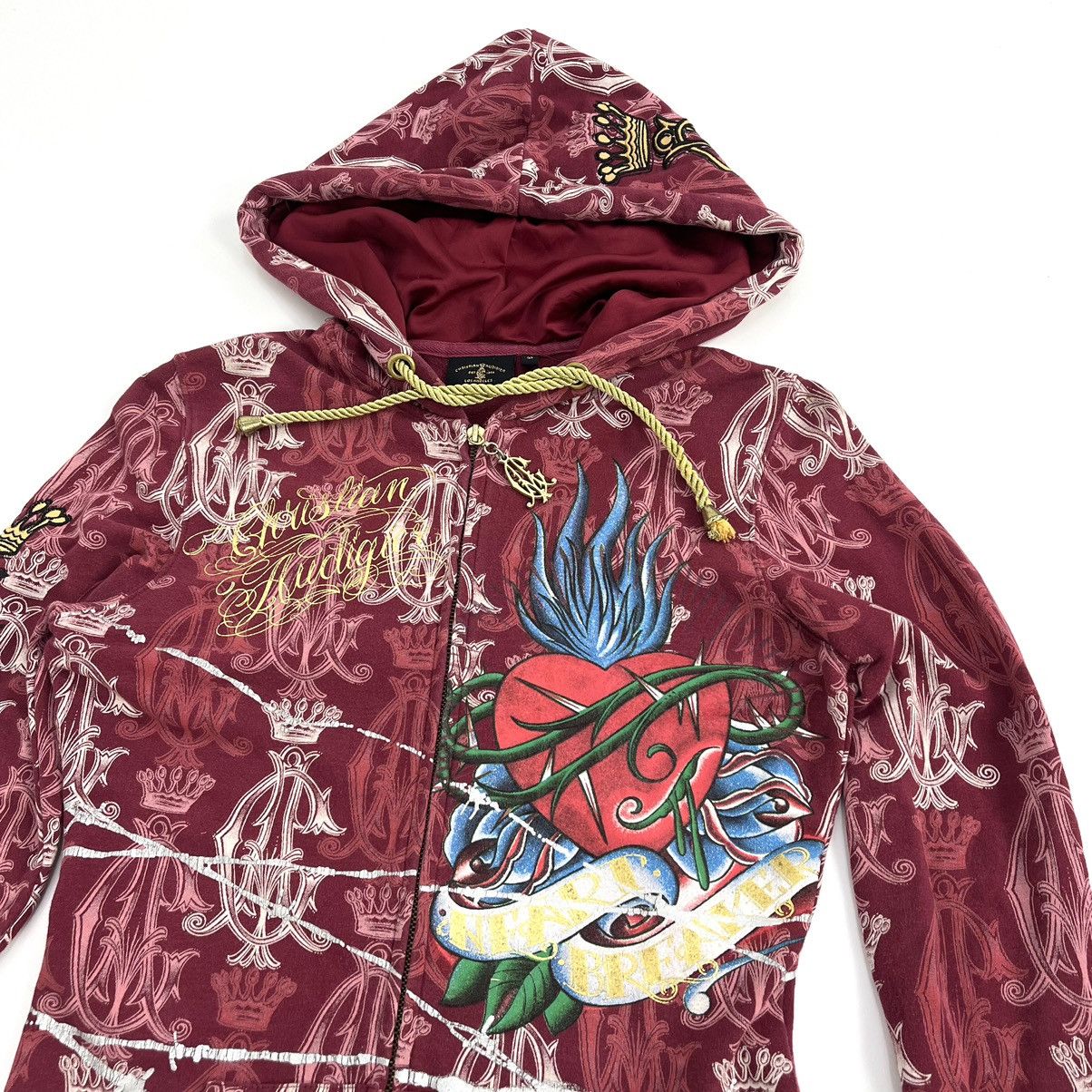 Christian Audigier × Ed Hardy × Vintage Christian Audigier Ed Hardy Full Print Women Zip Hoodie Size S / US 4 / IT 40 - 3 Thumbnail