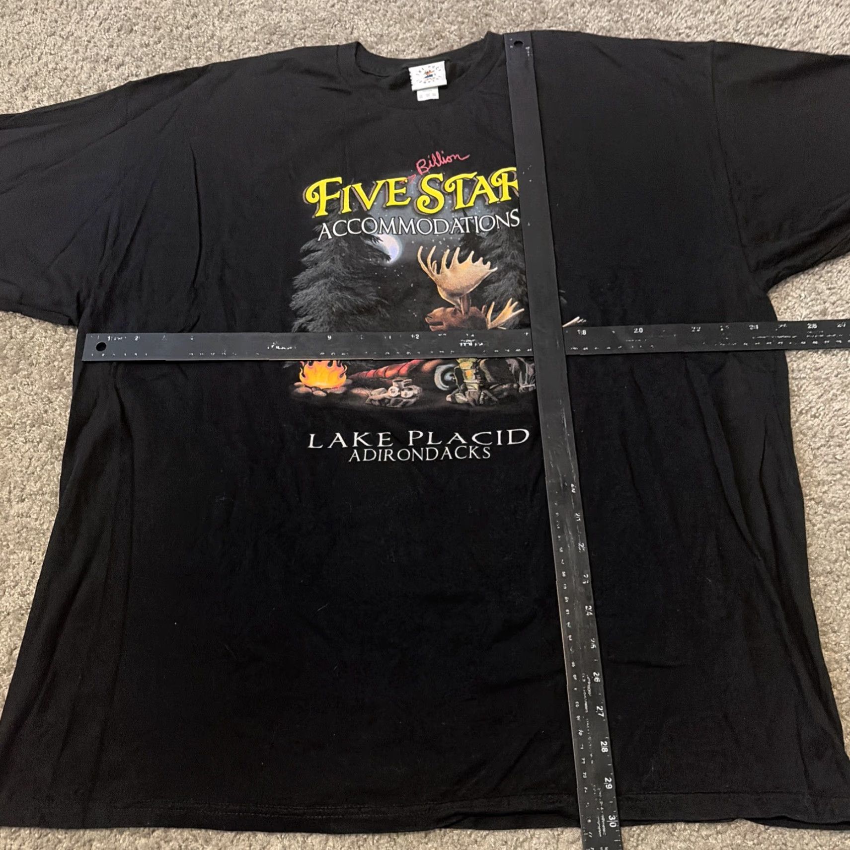 Vintage VINTAGE 90s Lake Placid Adirondack Mountains New York Moose Camping T-Shirt 2XL Black The Duck Co Mens Mens? Size US XXL / EU 58 / 5 - 4 Thumbnail