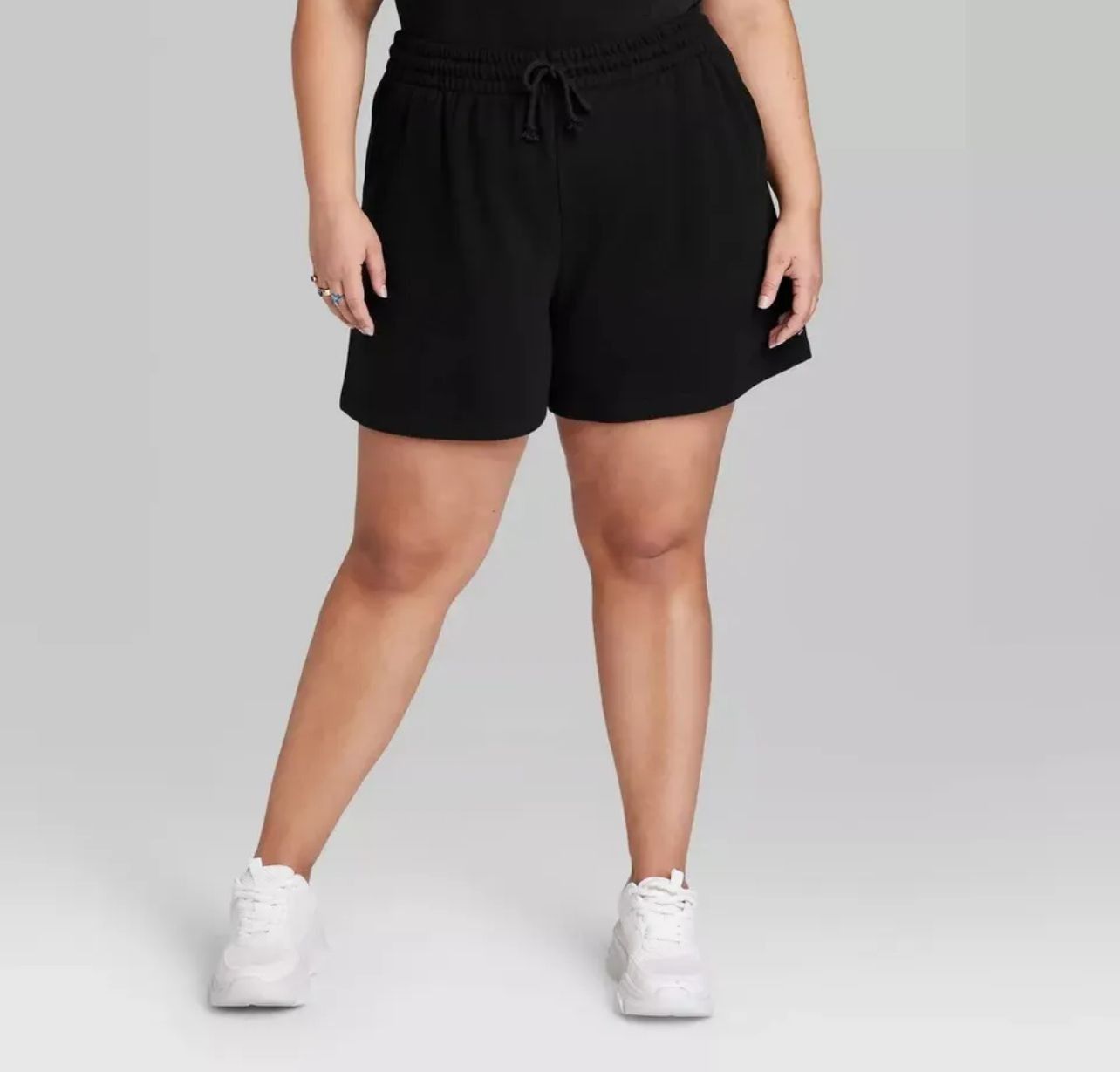 Other Wild Fable - Women's High-Rise Fleece Bermuda Short - Black Size 25" / US 0 / IT 36 - 1 Thumbnail