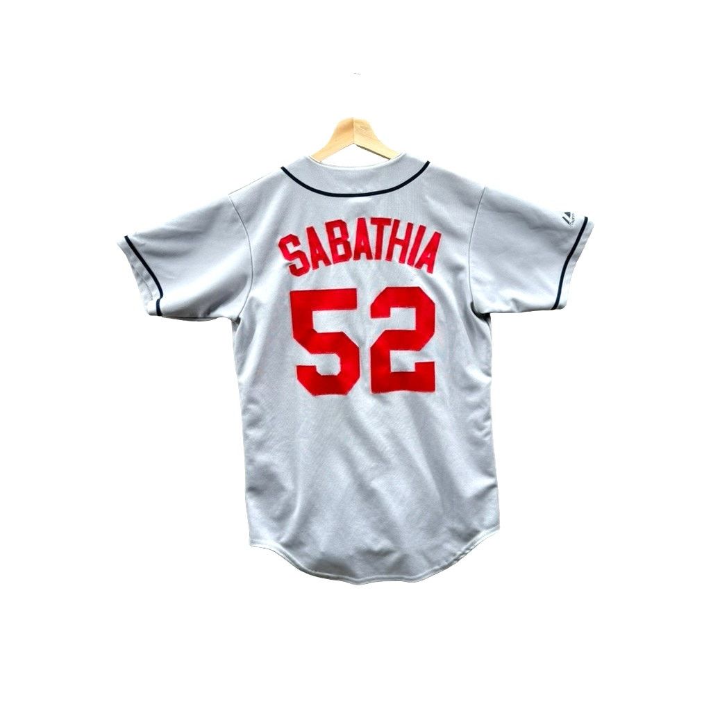 MLB × Majestic × Vintage 2000's Majestic Cleveland Indians C.C. Sabathia Youth Jersey Size US M / EU 48-50 / 2 - 2 Thumbnail