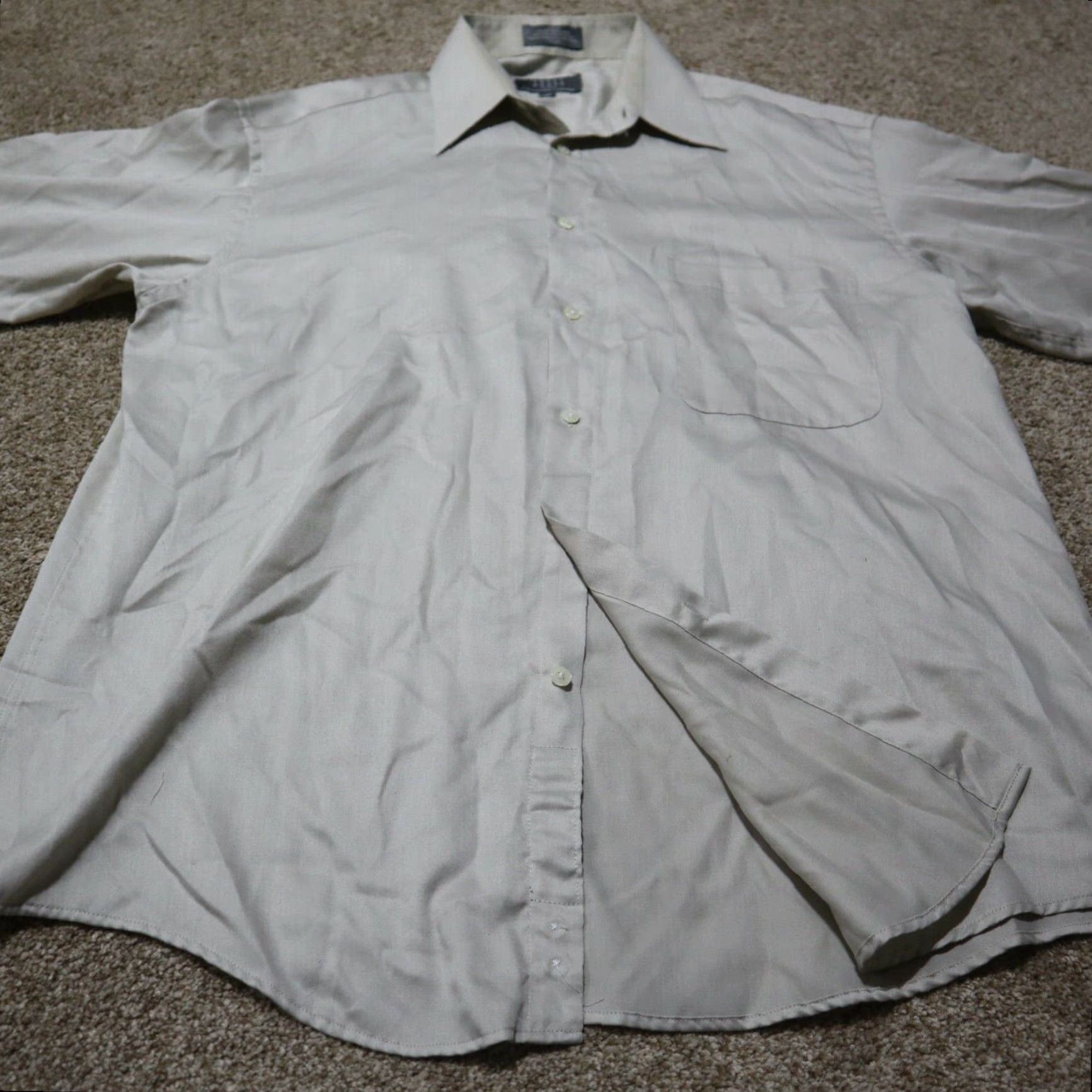 Vintage VINTAGE Crazy Horse Shirt Tan Brown 16 34/35 Button-Down Dress Shirt Men Classic Fit Satin Long Sleeve Size US L / EU 52-54 / 3 - 6 Thumbnail