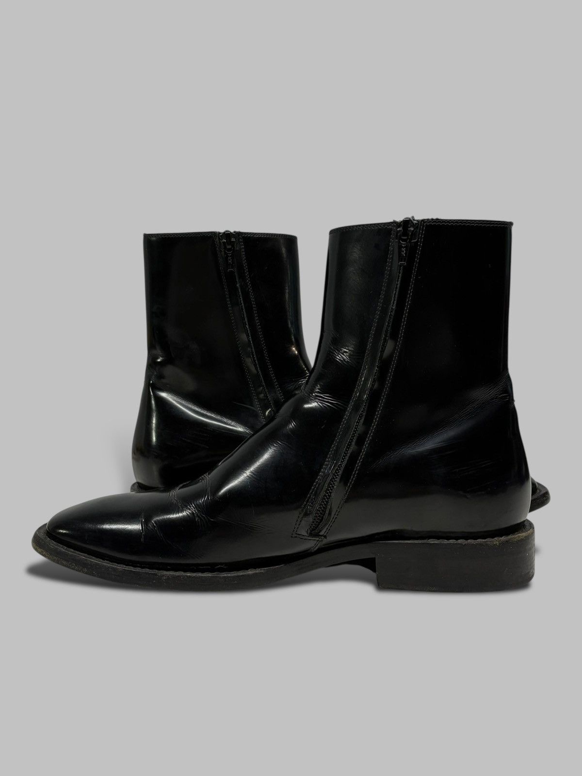 Balenciaga Patent Leather Square Toe Balenciaga Boots Size US 7 / EU 40 - 8 Thumbnail