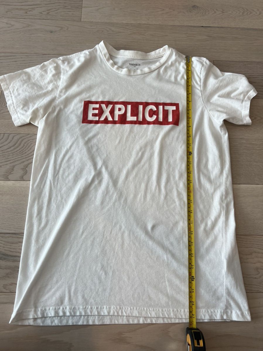 Forever 21 Forever 21 Men White “Explicit” Graphic Tee Size L Size US L / EU 52-54 / 3 - 6 Thumbnail