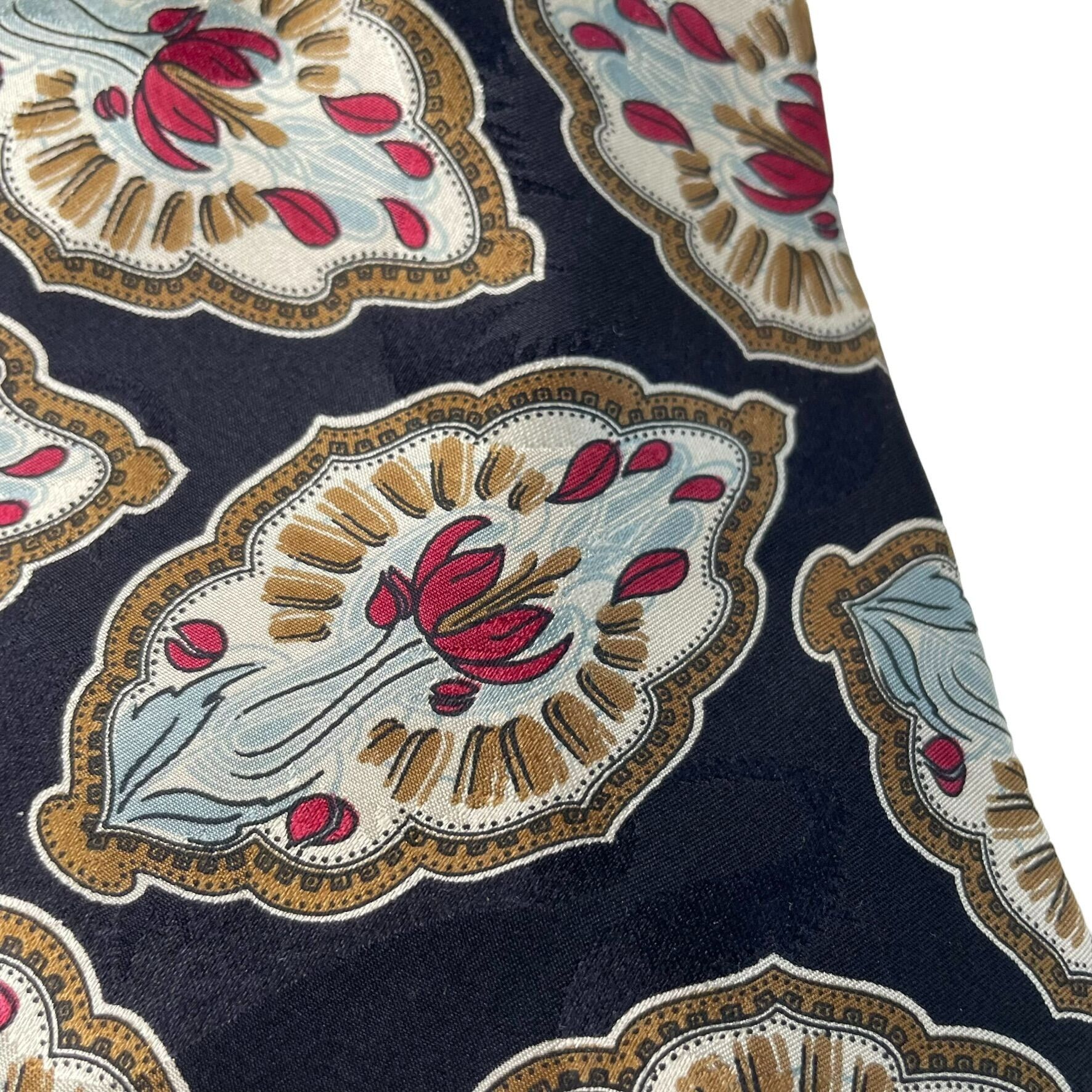 Other Wembly Mens Silk Necktie Geometric Pattern Size 58 in Vintag Size ONE SIZE - 2 Thumbnail
