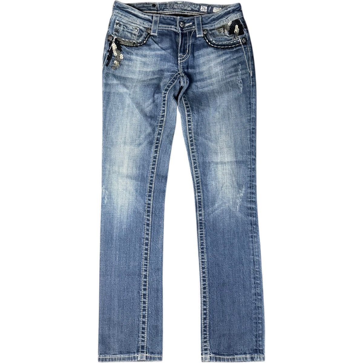Miss Me Y2K Snake Sequin Straight Jeans Size 26" / US 2 / IT 38 - 5 Thumbnail
