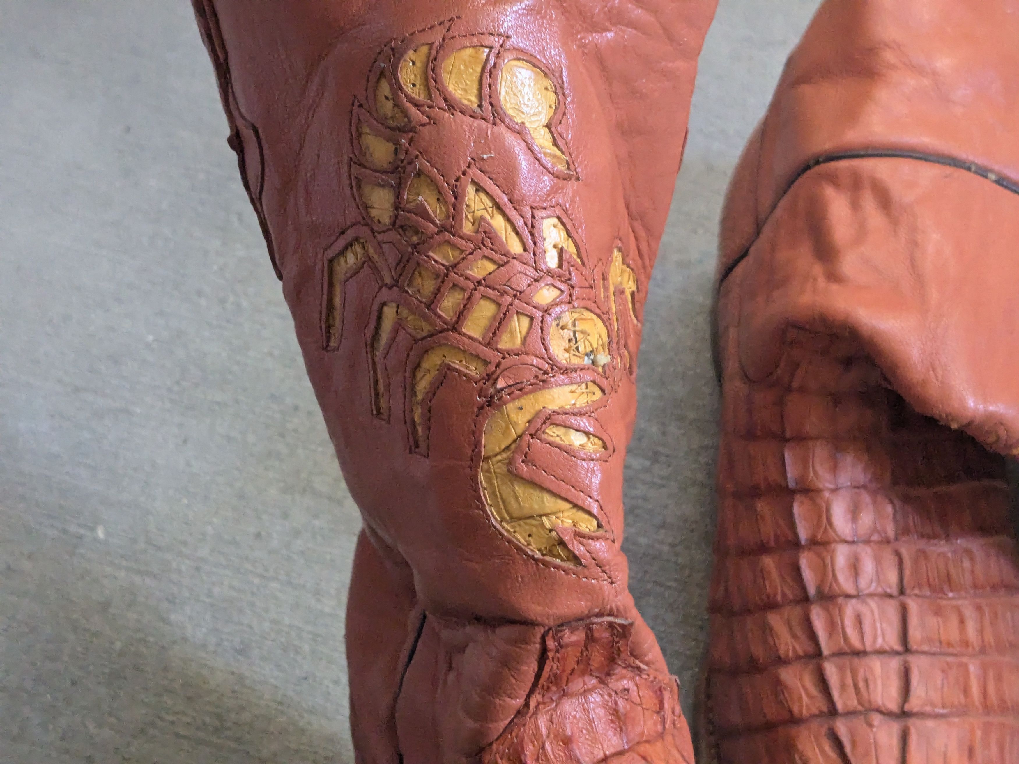 Genuine Leather Crocodile Cowboy Boots Brown 8.5 Vintage Leather Botas Size US 8.5 / EU 41-42 - 4 Thumbnail