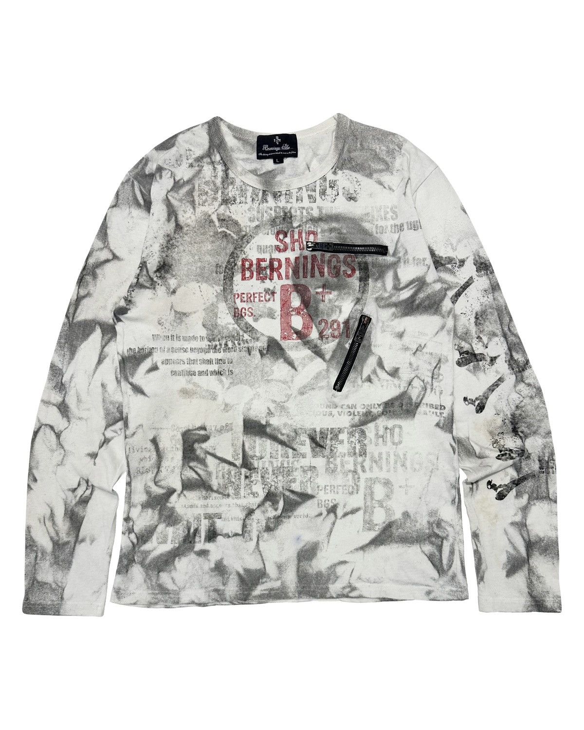 Berning Sho Poem Pocket Zipped Longsleeve Tshirt