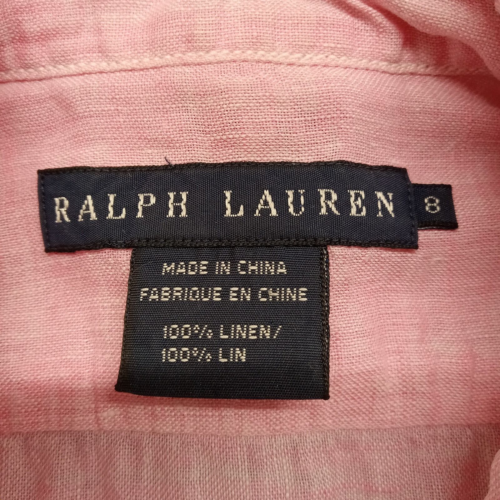 Ralph Lauren Ralph Lauren Top 8 Women's Distressed Button Up Pink Linen Size M / US 6-8 / IT 42-44 - 5 Thumbnail