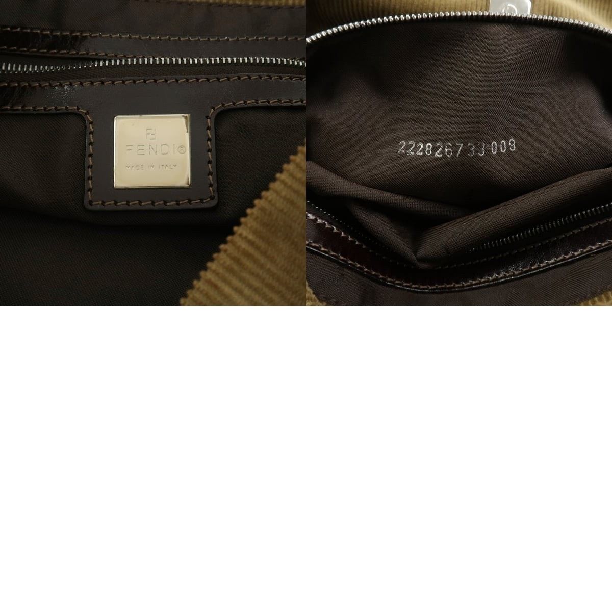 Fendi Fendi Corduroy Shoulder Bag Tan Size ONE SIZE - 8 Thumbnail