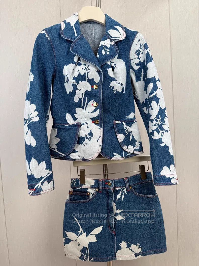 Vivienne Westwood Vivienne Westwood Denim floral jacket and skirt set Size M / US 6-8 / IT 42-44 - 3 Thumbnail