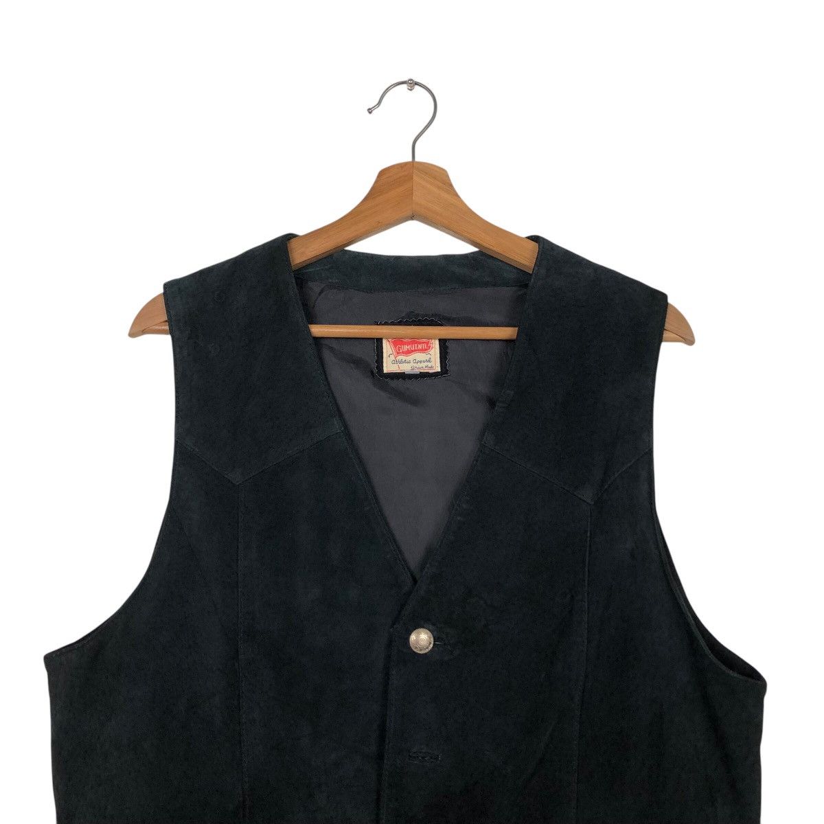 Genuine Leather 📌Vintage Leather Vest Biker Gumuintl Union Made Size US L / EU 52-54 / 3 - 4 Thumbnail