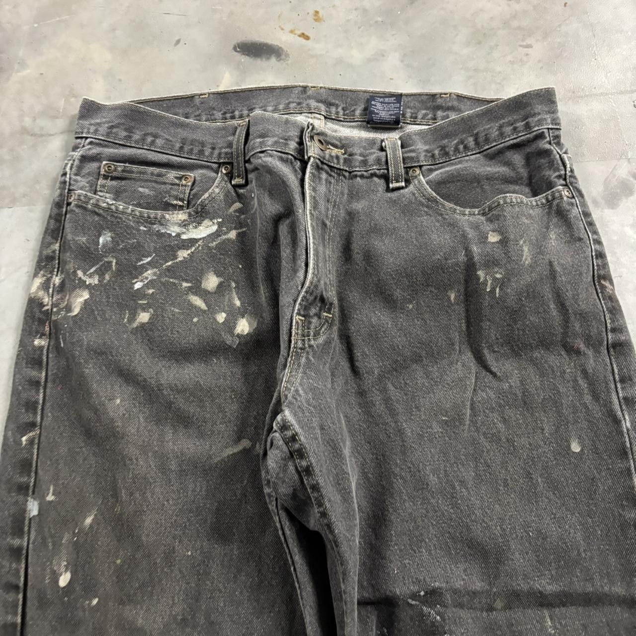 Vintage Crazy Vintage Y2K/2000s Grunge Faded Black Skater Denim Jeans! 35x28 Size US 35 - 5 Thumbnail