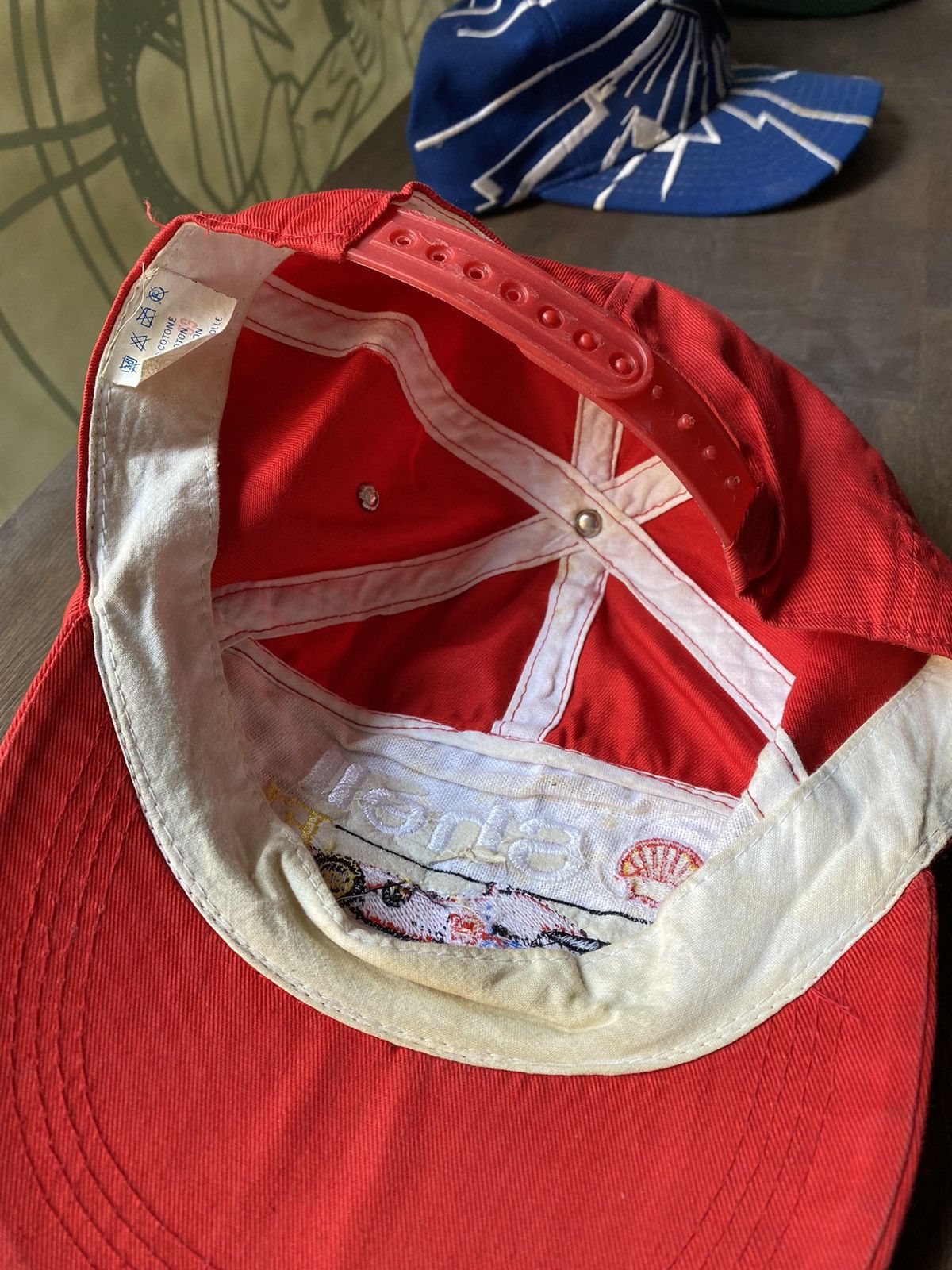 Ferrari Vintage Ferrari Formula 1 hat Shell Size ONE SIZE - 2 Thumbnail
