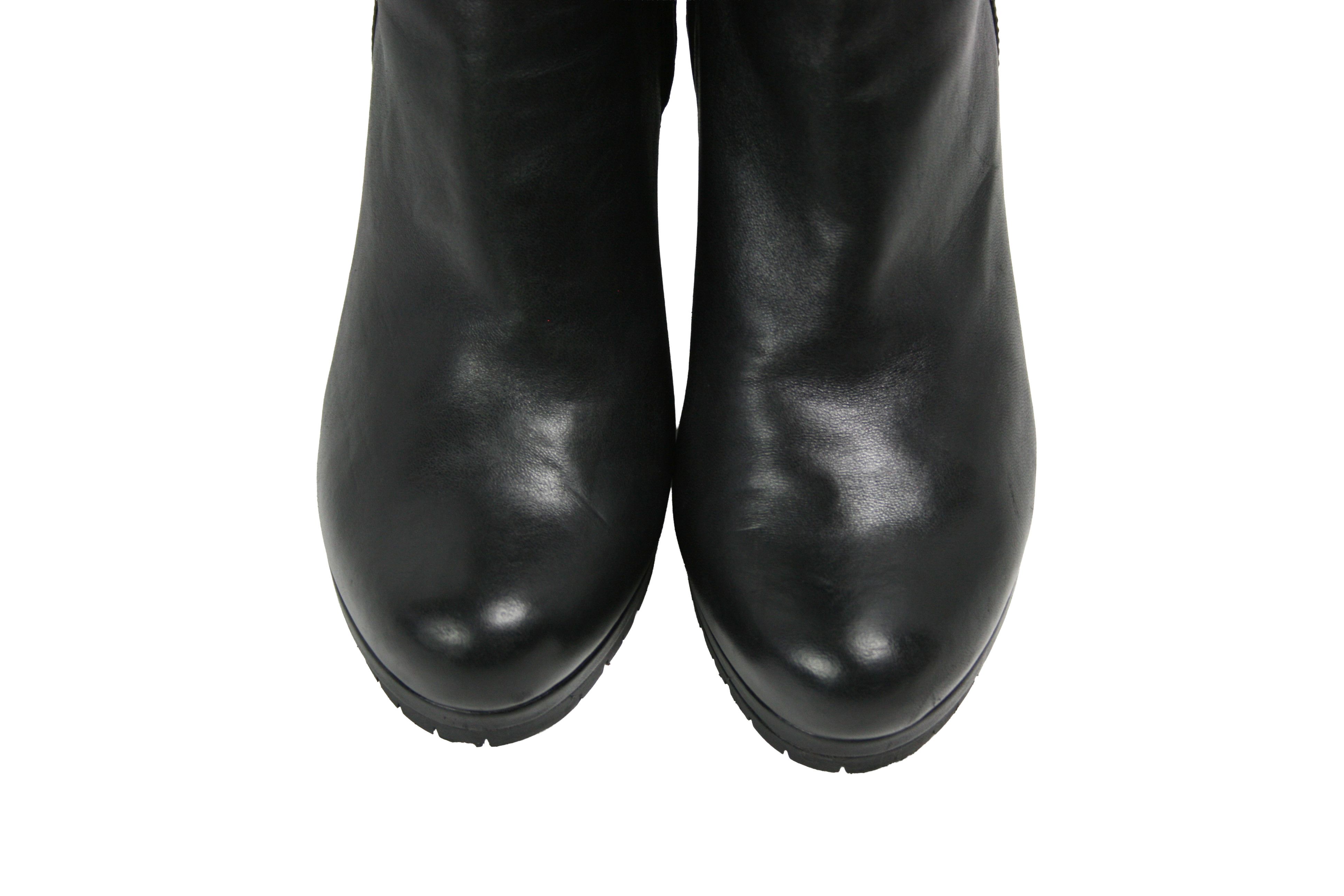 Prada Wedge Y2K Knee Riding Boots Size US 7 / IT 37 - 5 Thumbnail