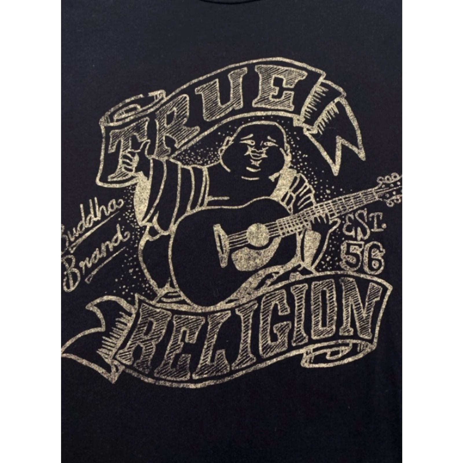 True Religion True Religion T-Shirt Mens Medium Short Sleeve Black Buddha Guitar World Tour Shirt Mens M Black Graphic Print 90s/Concert Womens Mens Girls Size US M / EU 48-50 / 2 - 2 Thumbnail