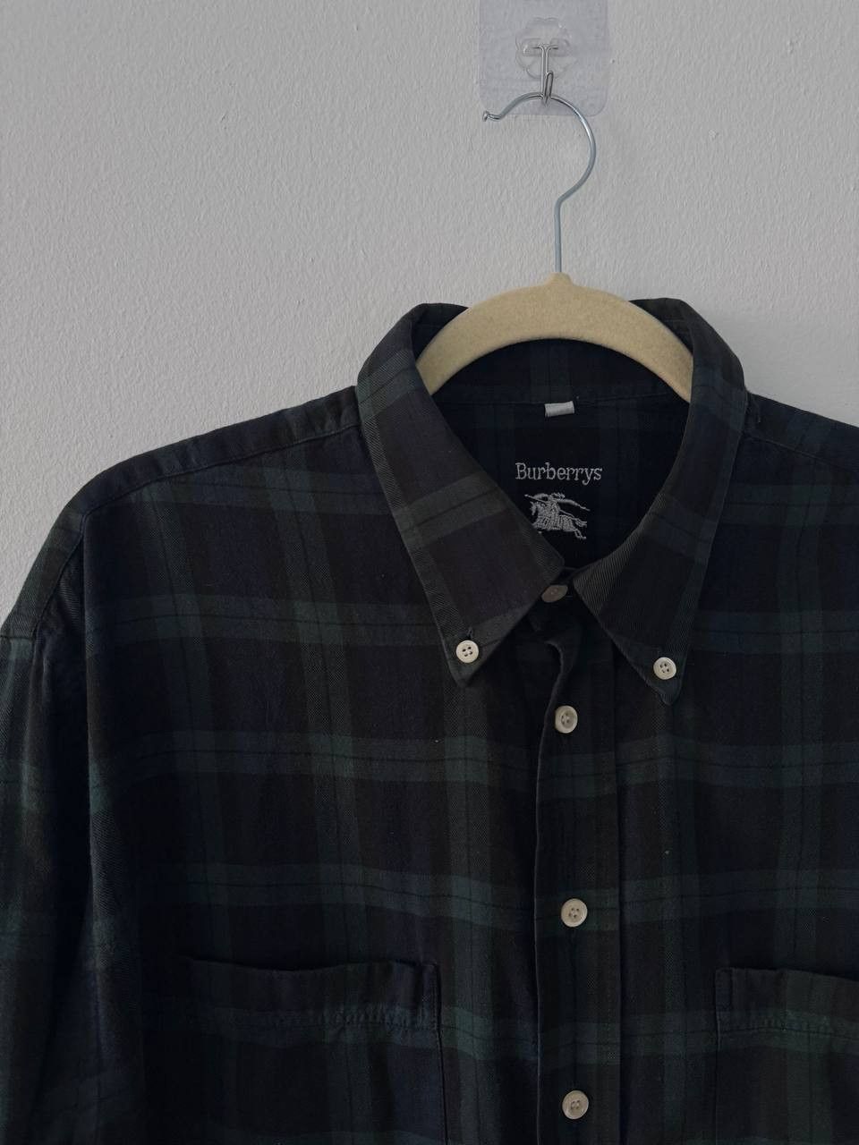 image of Burberry Burberrys Vintage Nova Check Green Shirt, Men's (Size XL)