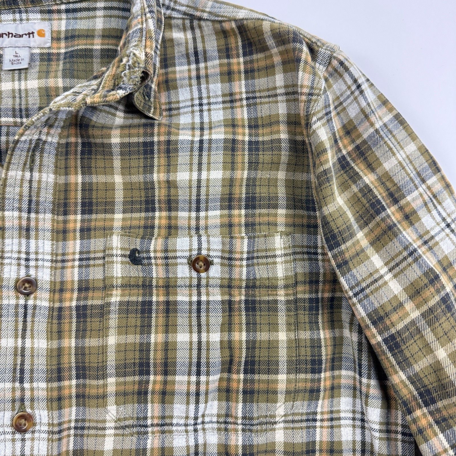 Carhartt Carhartt Plaid Flannel Shirt Distressed Workwear L Size US L / EU 52-54 / 3 - 6 Thumbnail