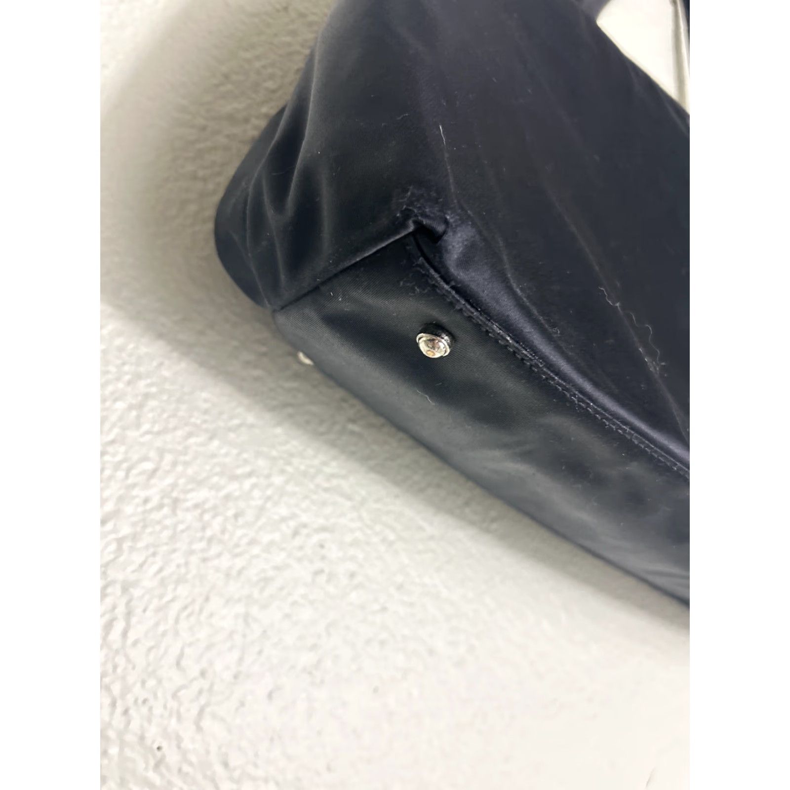 VINTAGE Kate Spade Black Tote Bag Double Handles Polyester 15x10.5x5.5 Womens Tote Bag
