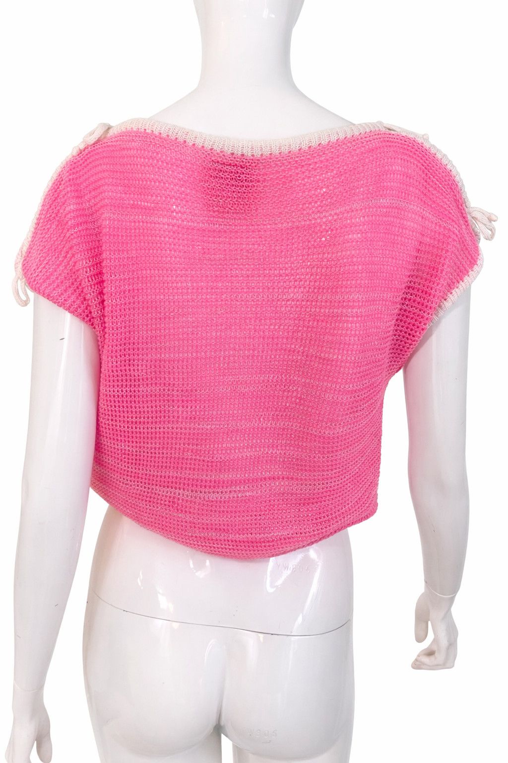 Courreges Courrèges Pink Knit Top - Crochet Logo Monogram Tee Pullover Size M / US 6-8 / IT 42-44 - 7 Thumbnail