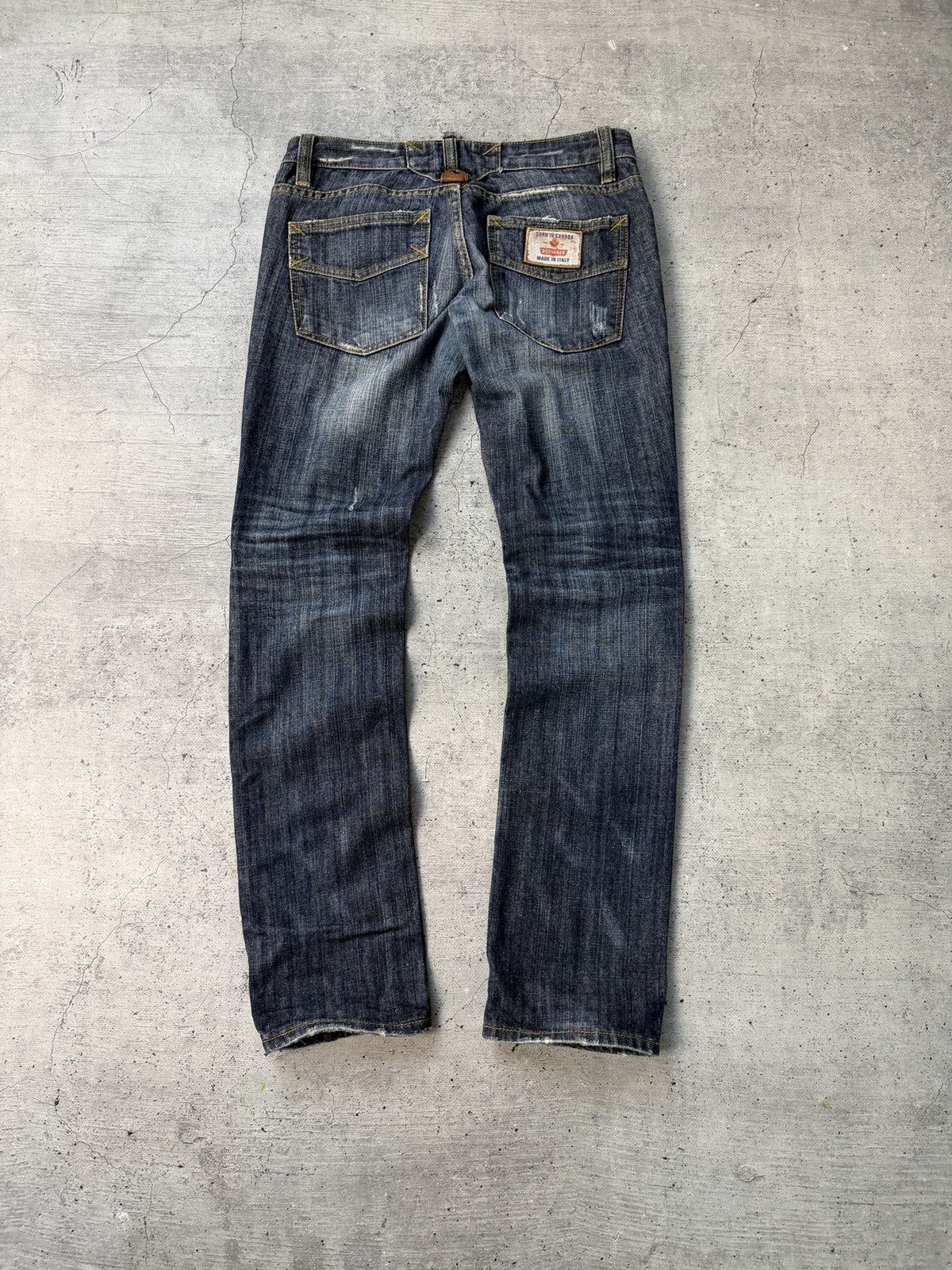 Dsquared2 Vintage Dsquared2 Jeans Italy Skull Navy Denim Bootcut 31 Size US 31 - 2 Thumbnail