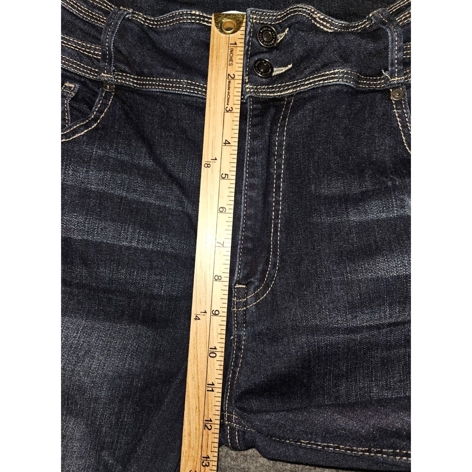 Vintage Kancan High Rise Bootcut Jeans Women's 32 Blue Frayed Stretch Preppy City Casual Mens/ Womens Size 24" / US 00 / IT 34 - 5 Thumbnail
