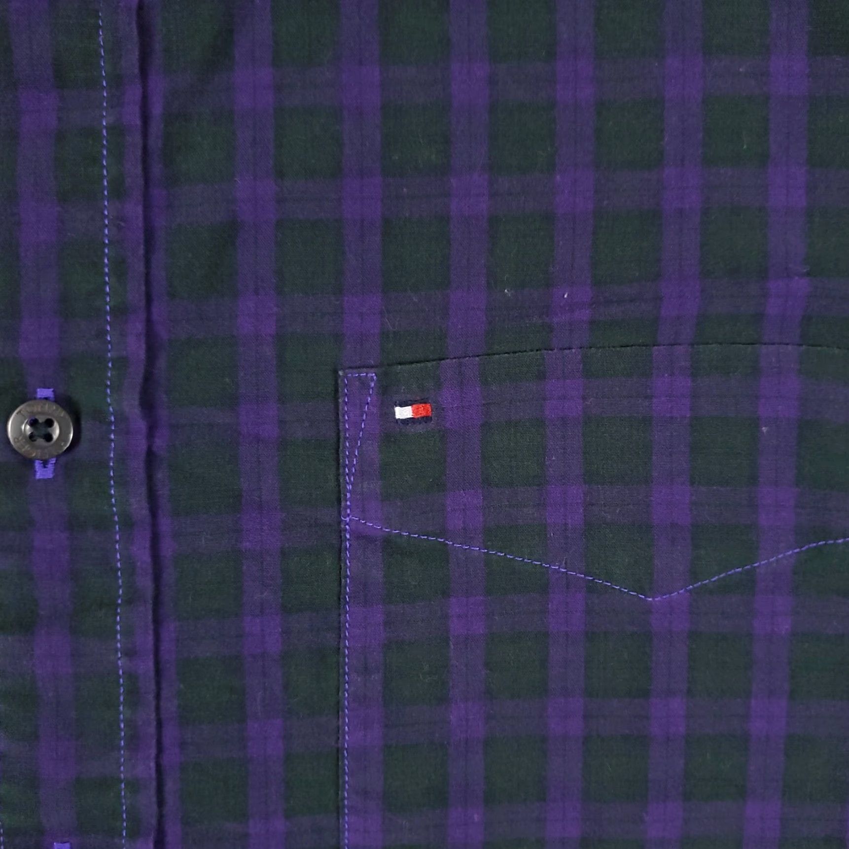 Tommy Hilfiger Tommy Hilfiger Shirt Mens Large Purple Plaid Button-Up Long Sleeve Casual Shirt Size US L / EU 52-54 / 3 - 2 Thumbnail