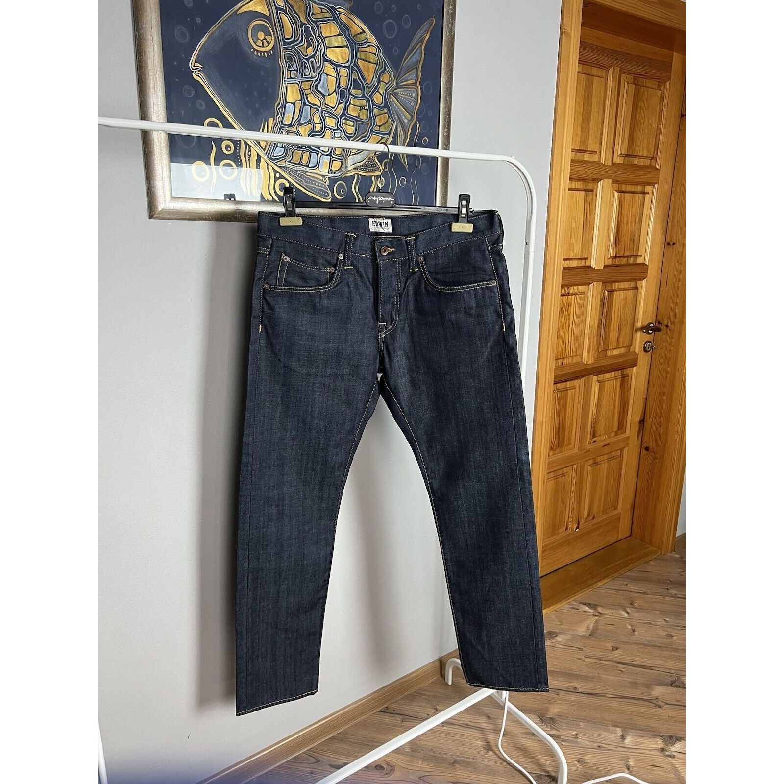 Edwin MINT! Edwin Blue Raw Denim Relaxed Fit Jeans Pants Size 34x3 Size US 34 / EU 50 - 3 Thumbnail