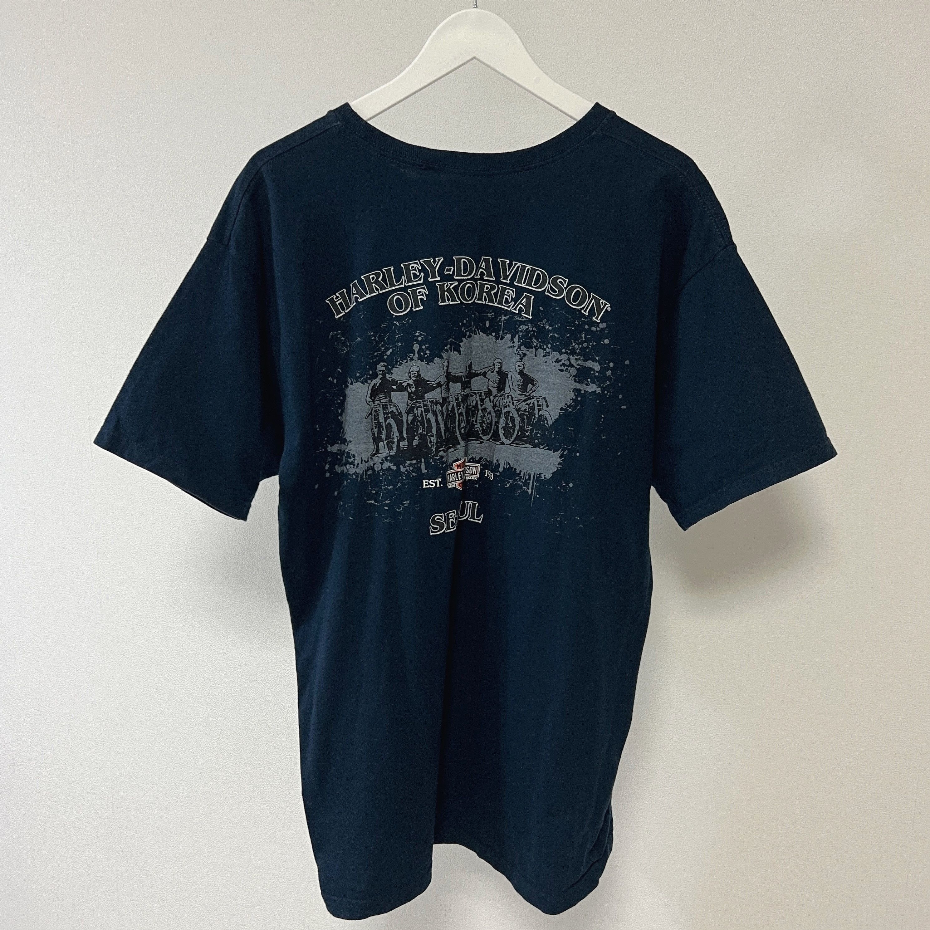 Harley Davidson Harley Davidson Navy Motorcycle Korea Seoul T-shirt Size US M / EU 48-50 / 2 - 2 Thumbnail