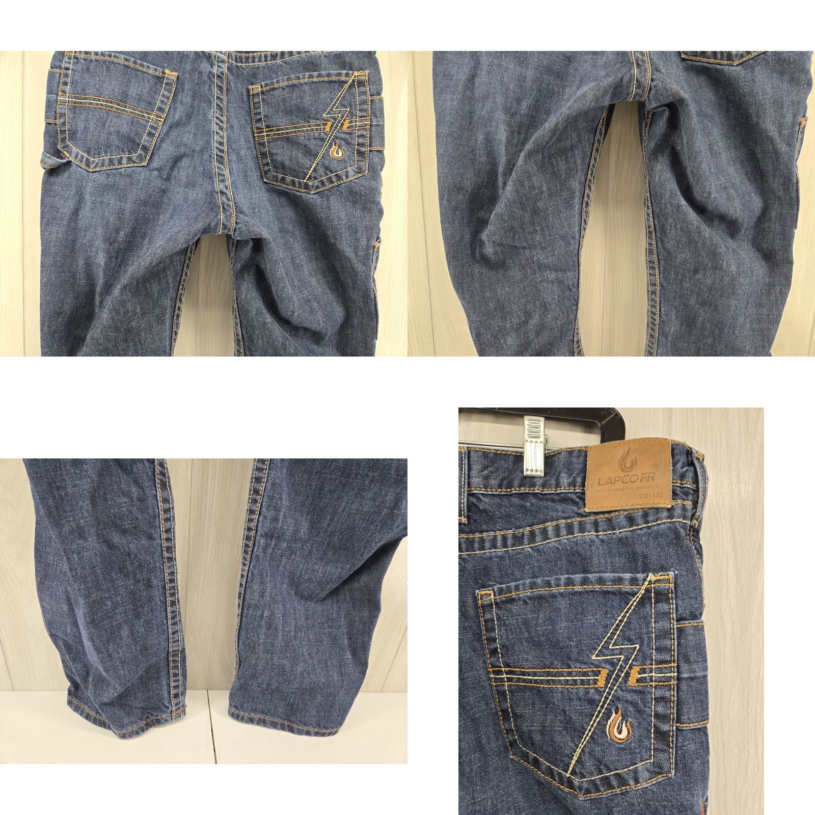 Denime VINTAGE LAPCO Men’s FR Jeans Workwear Flame Resistant Dark Wash Denim 38 x 32 Mens Jeans Flame-Resistant Denim Straight Blue 38 32 Size US 38 / EU 54 - 8 Thumbnail