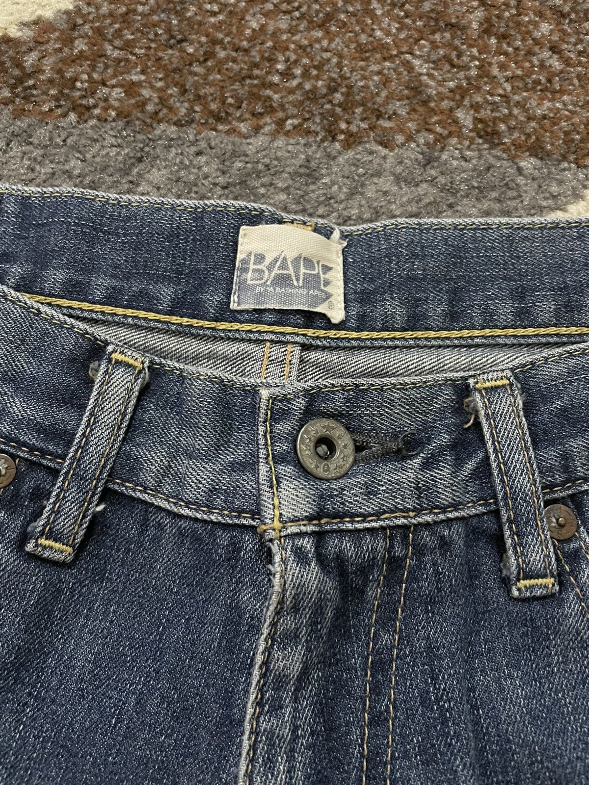 Bape OG Bape NYC Logo Embroidered Denim Jeans Size US 31 - 9 Thumbnail