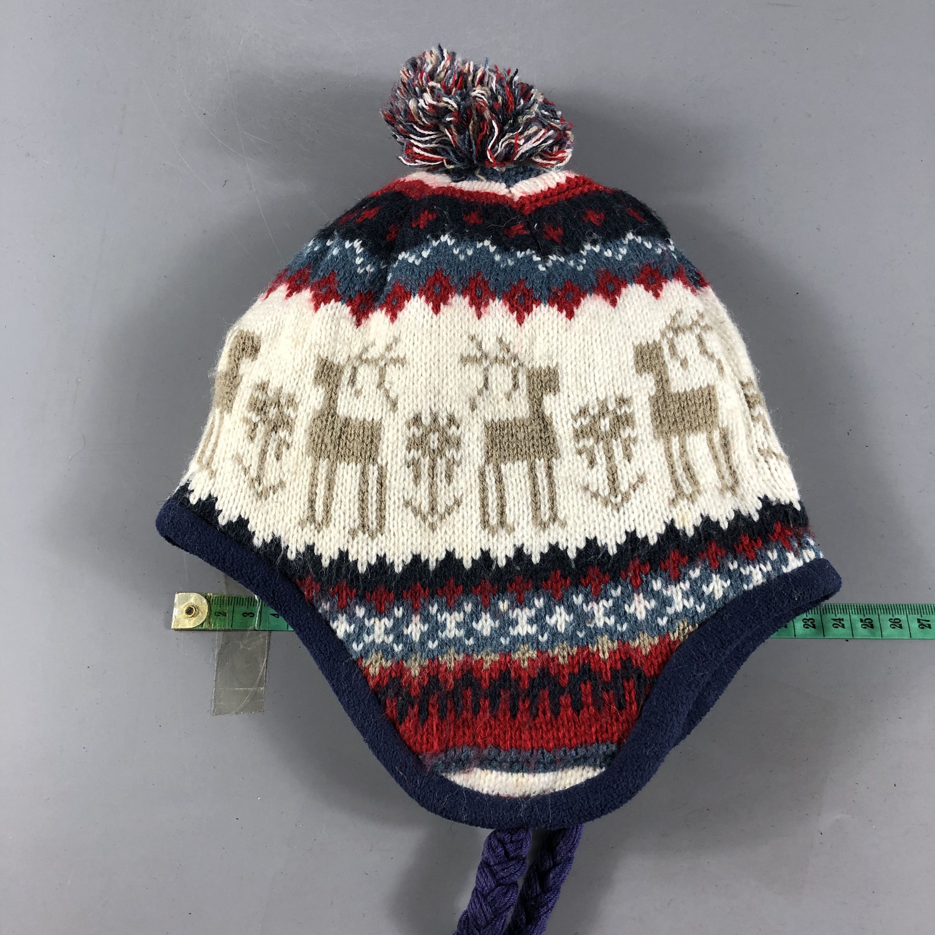 Japanese Brand Vintage Earflap Hat Fair Isle Beanie Snowcap Snow Hat B530 Size ONE SIZE - 3 Thumbnail
