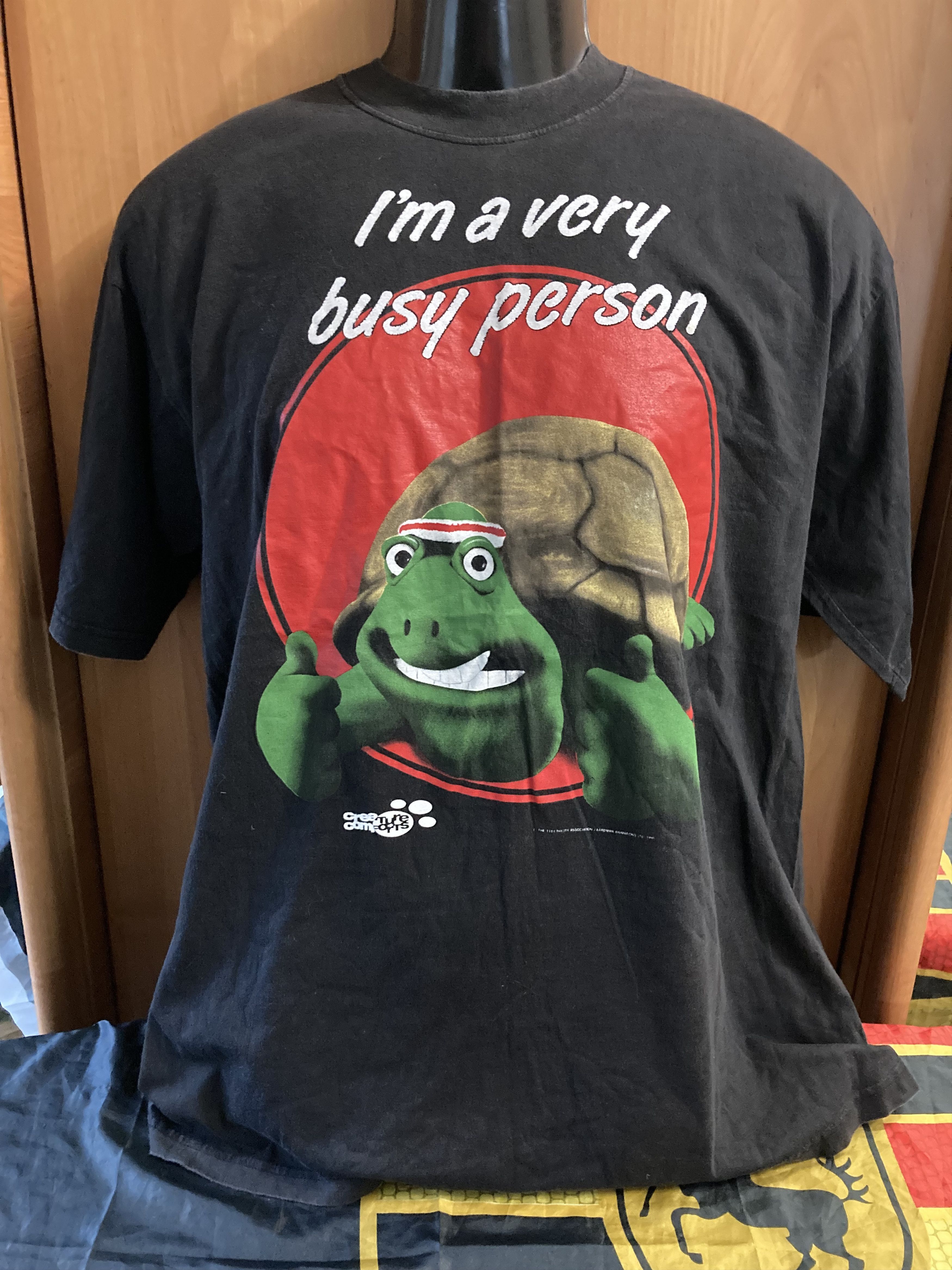 Vintage Vintage 1991 I am very busy person Wallace Gromit t-shirt Size US XL / EU 56 / 4 - 1 Thumbnail