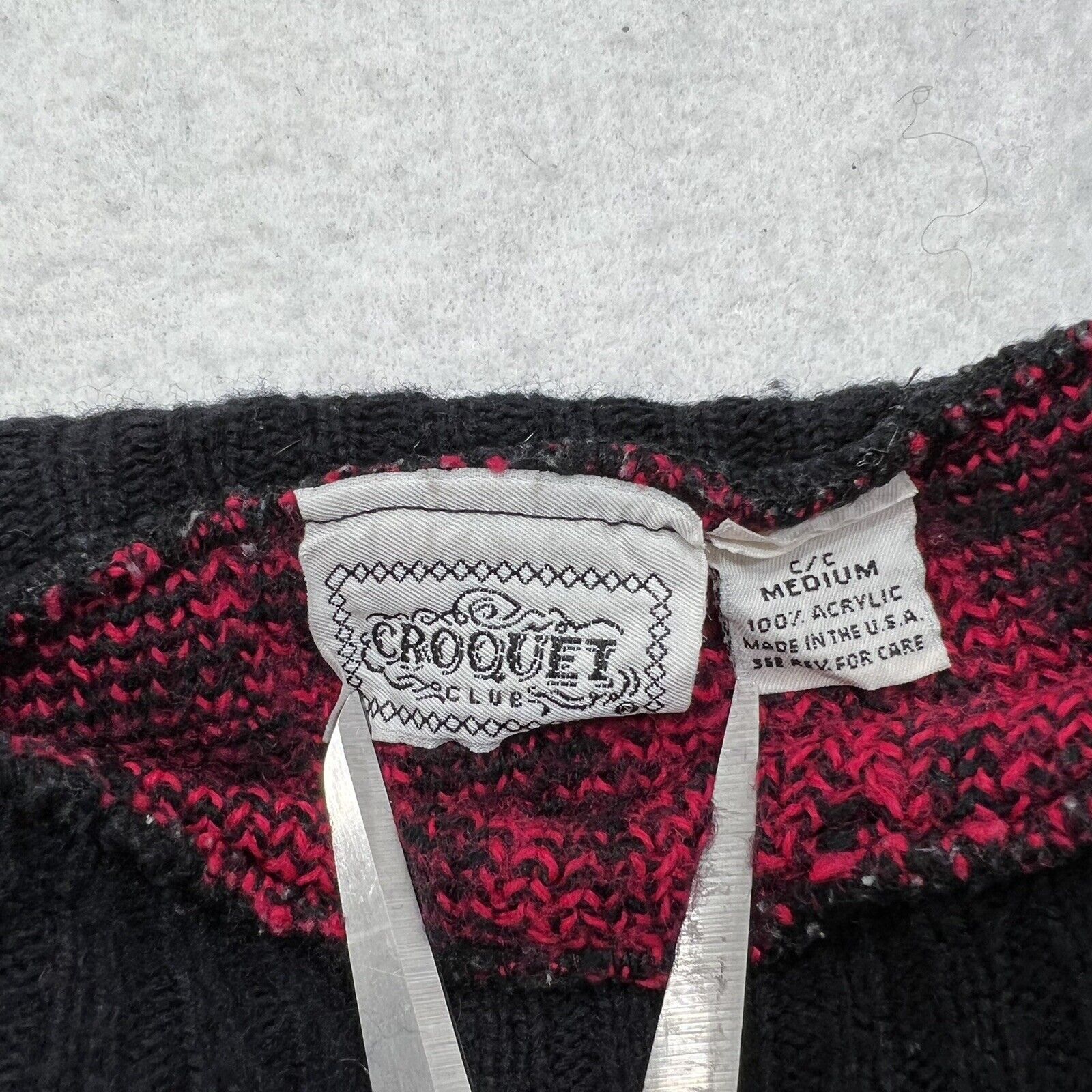 Vintage Vintage Croquet Club Medium Pink Purple Argyle Sweater Size M / US 6-8 / IT 42-44 - 3 Thumbnail