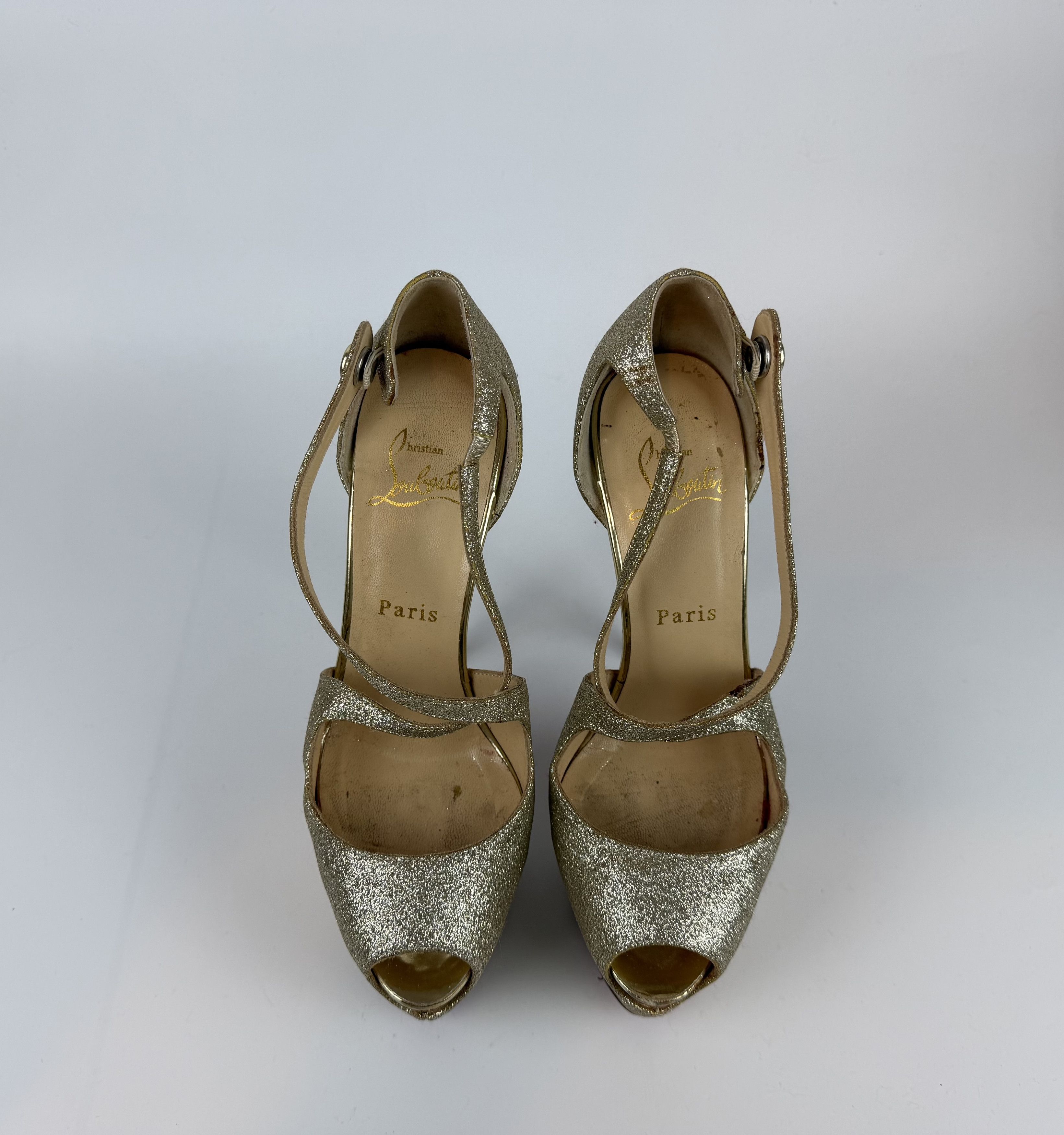 Christian Louboutin CHRISTIAN LOUBOUTIN EXAGONA GLITTER PLATFORM PUMPS Size US 6.5 / IT 36.5 - 5 Thumbnail