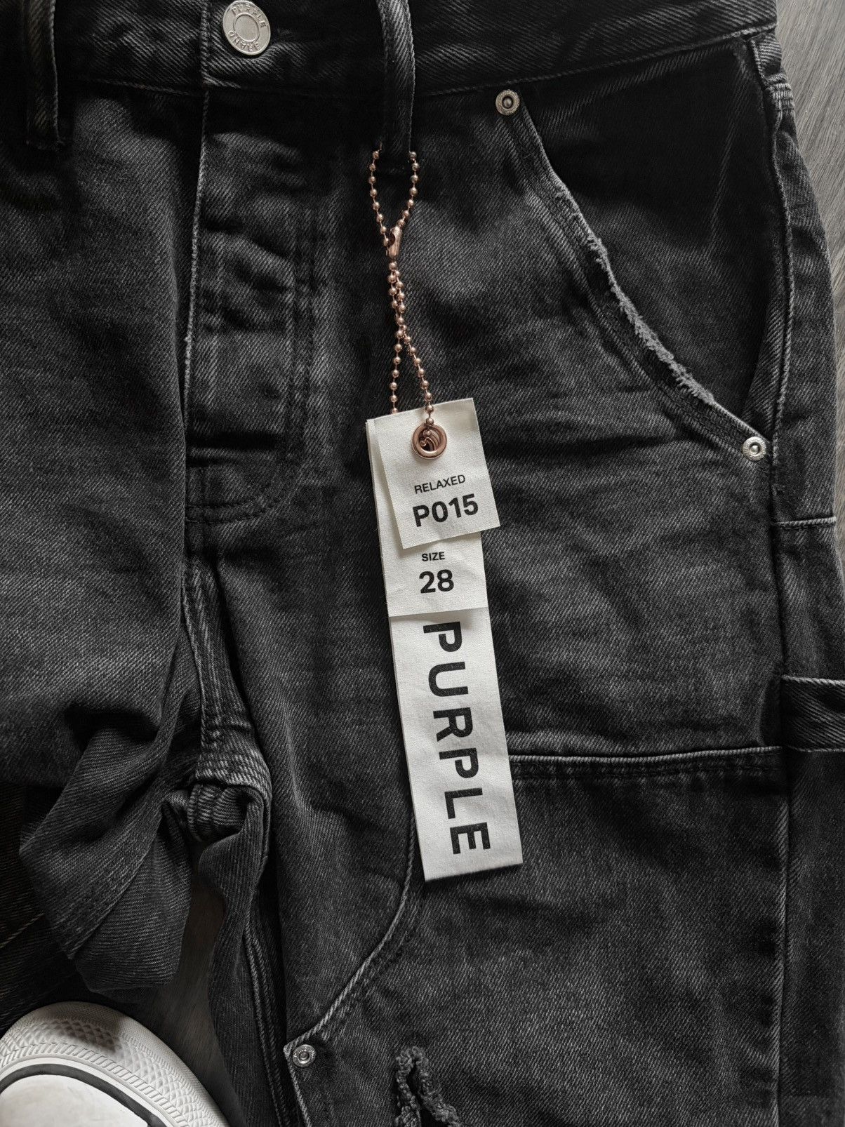 Purple Brand PURPLE BRAND P015 RELAXED CARPENTER - BLACK Size US 28 / EU 44 - 3 Thumbnail
